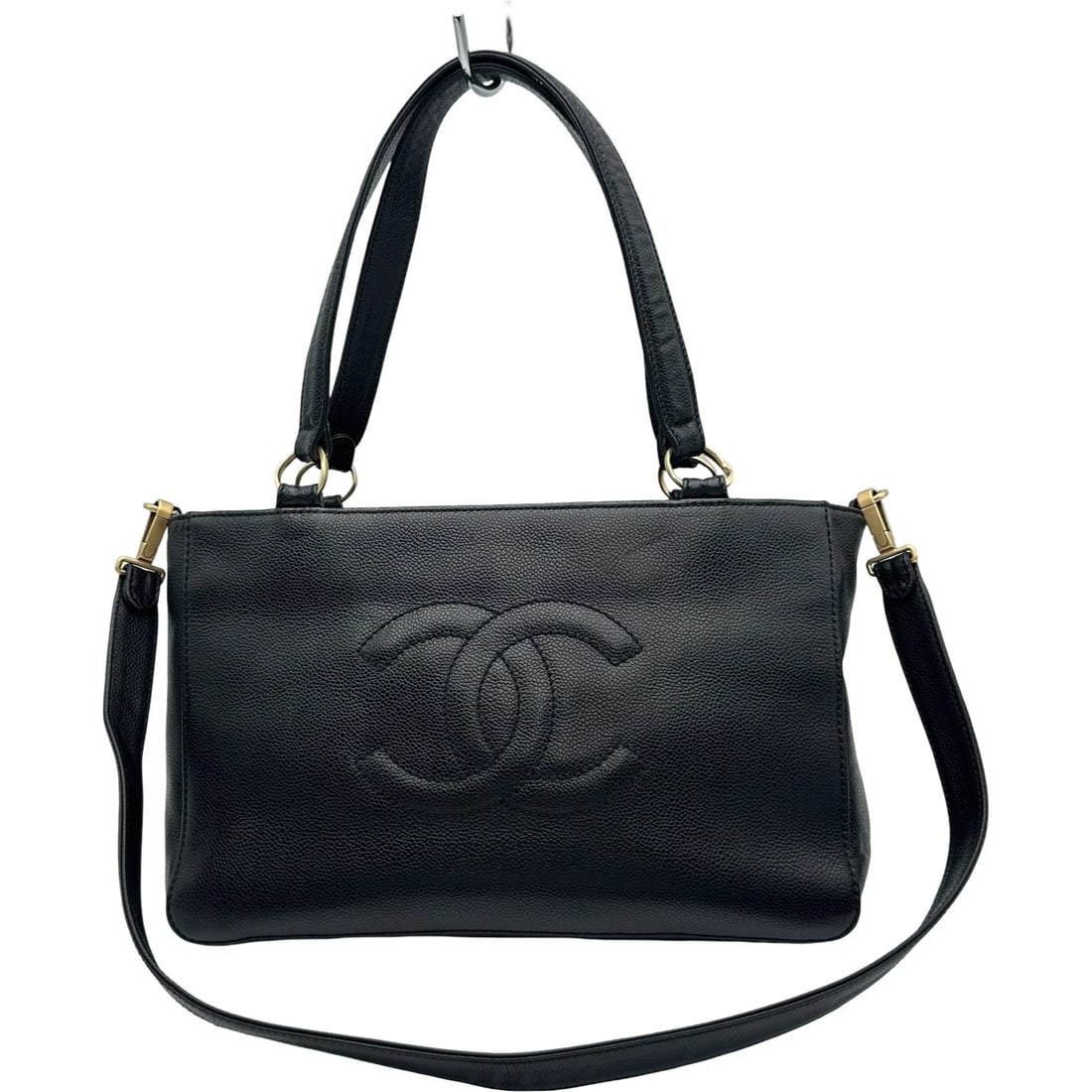 CHANEL COCO MARK2WAYTOTE BAG 10SHOULDER BAG: CHANEL COCO Mark2WayTote Bag 10Shoulder Bag Brand: CHANEL Type/Style: Shoulder Bag Material: Caviar skin Color: Black Gold Hardware Size: W12.6 x H8.3x D4.5inch Accessories: None Accessories Notice: