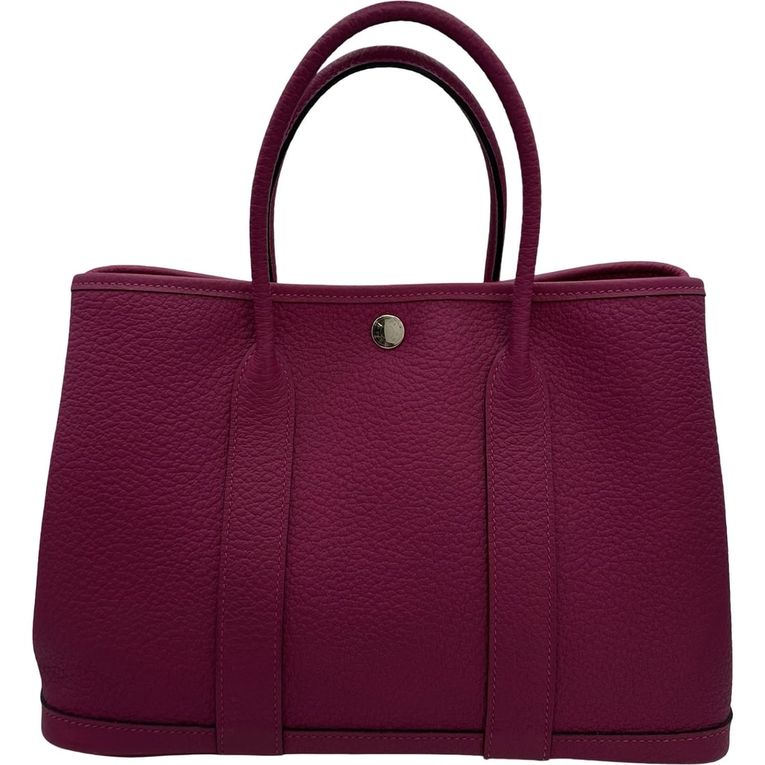 HERMES GARDEN PARTY TPM HANDBAG: HERMES Garden party TPM Handbag Brand: HERMES Type/Style: Handbag Material: Country Color: Rose Purple SilverHardware Size: W12.2 x H8.1x D5.1inch Accessories: None Accessories Notice: When