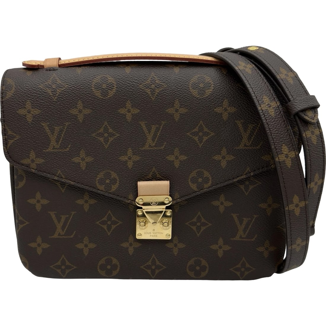 LOUIS VUITTON POCHETTE METIS MM SHOULDER BAG: LOUIS VUITTON Pochette Metis MM Shoulder Bag Brand: LOUIS VUITTON Type/Style: Shoulder Bag Material: Monogram canvas Color: Brown Size: W9.6 x H7.3x D2.4inch Accessories: None Accessories
