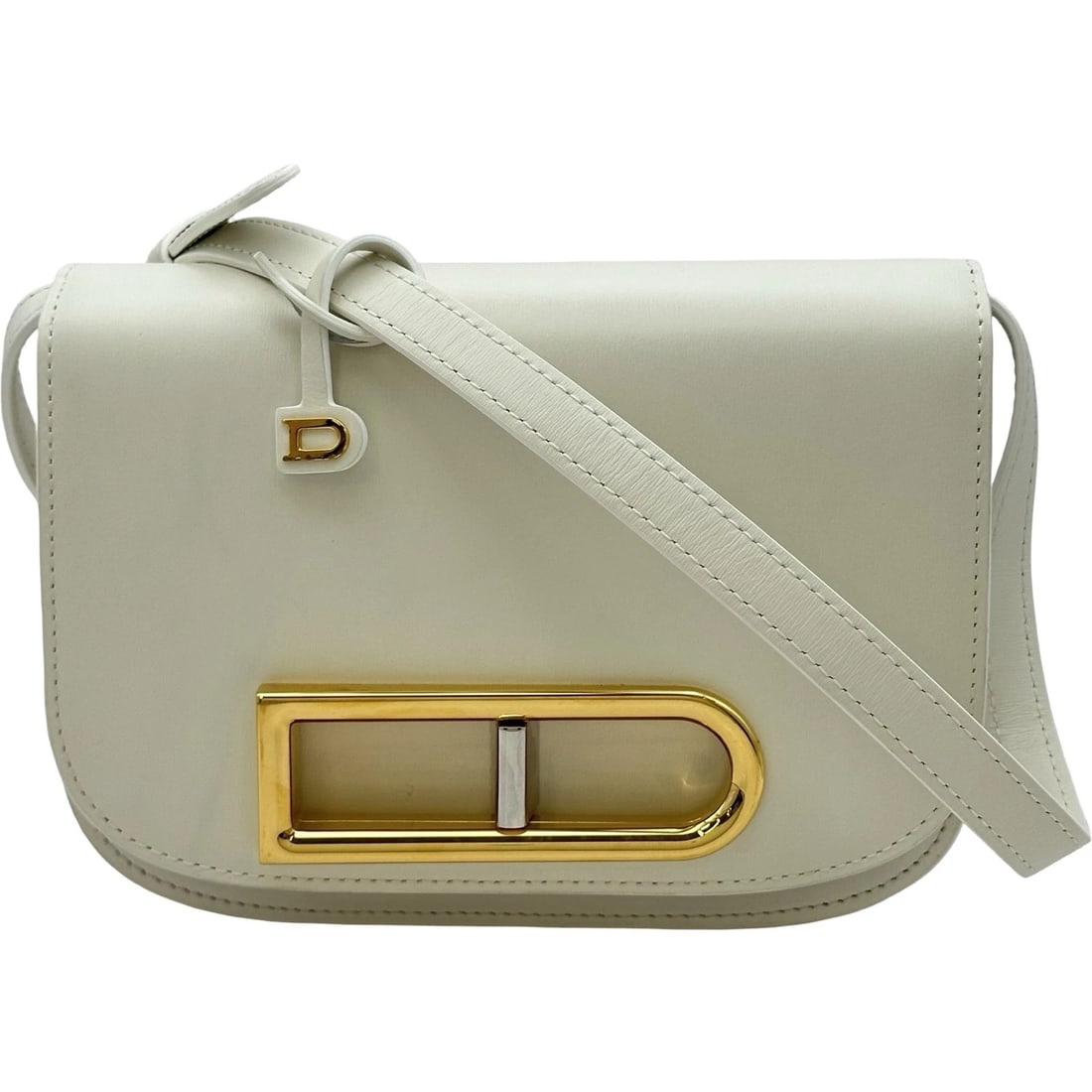 DELVAUX LANGO SMALL SHOULDER BAG: DELVAUX Lango Small Shoulder Bag Brand: DELVAUX Type/Style: Shoulder Bag Material: leather Color: Ivory Size: W7.5 x H5.3x D1.2inch Accessories: None Accessories Notice: When purchasing pr