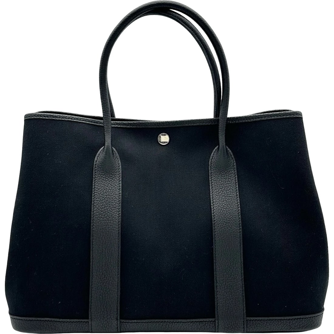 HERMES GARDEN PARTY PM TOTE BAG: HERMES Garden party PM Tote Bag Brand: HERMES Type/Style: Tote Bag Material: Towar Color: Black SilverHardware Size: W15.4 x H10.0x D6.7inch Accessories: None Accessories Notice: When purc