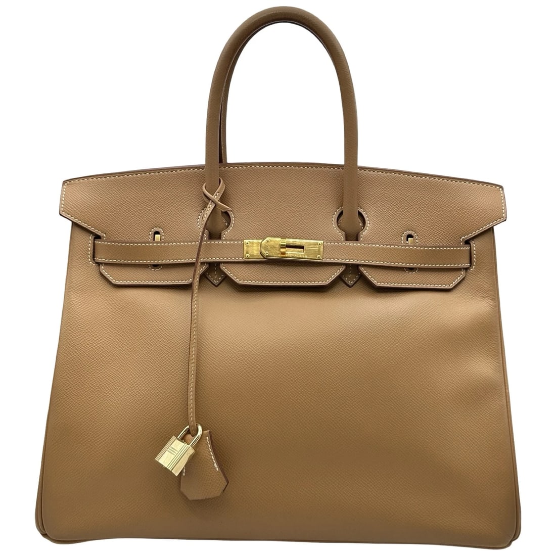 HERMES BIRKIN 35 HANDBAG: HERMES Birkin 35 Handbag Brand: HERMES Type/Style: Handbag Material: Courchevel Color: Gold Hardware Size: W13.8 x H11.0x D7.1inch Accessories: None Accessories Notice: When purchasing pre