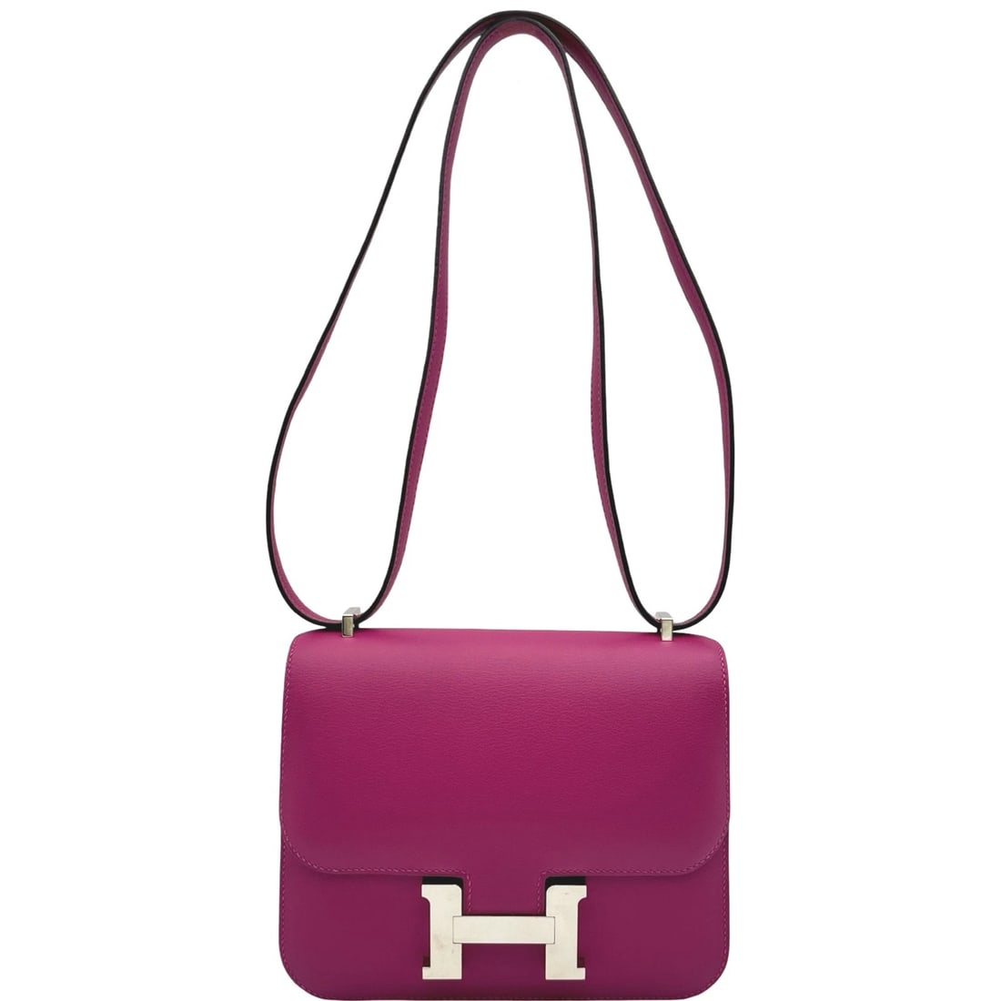 HERMES CONSTANCE 3 MINI SHOULDER BAG: HERMES Constance 3 mini Shoulder Bag Brand: HERMES Type/Style: Shoulder Bag Material: Swift Color: Rose Purple SilverHardware Size: W7.1 x H5.9x D1.4inch Accessories: None Accessories Notice: When