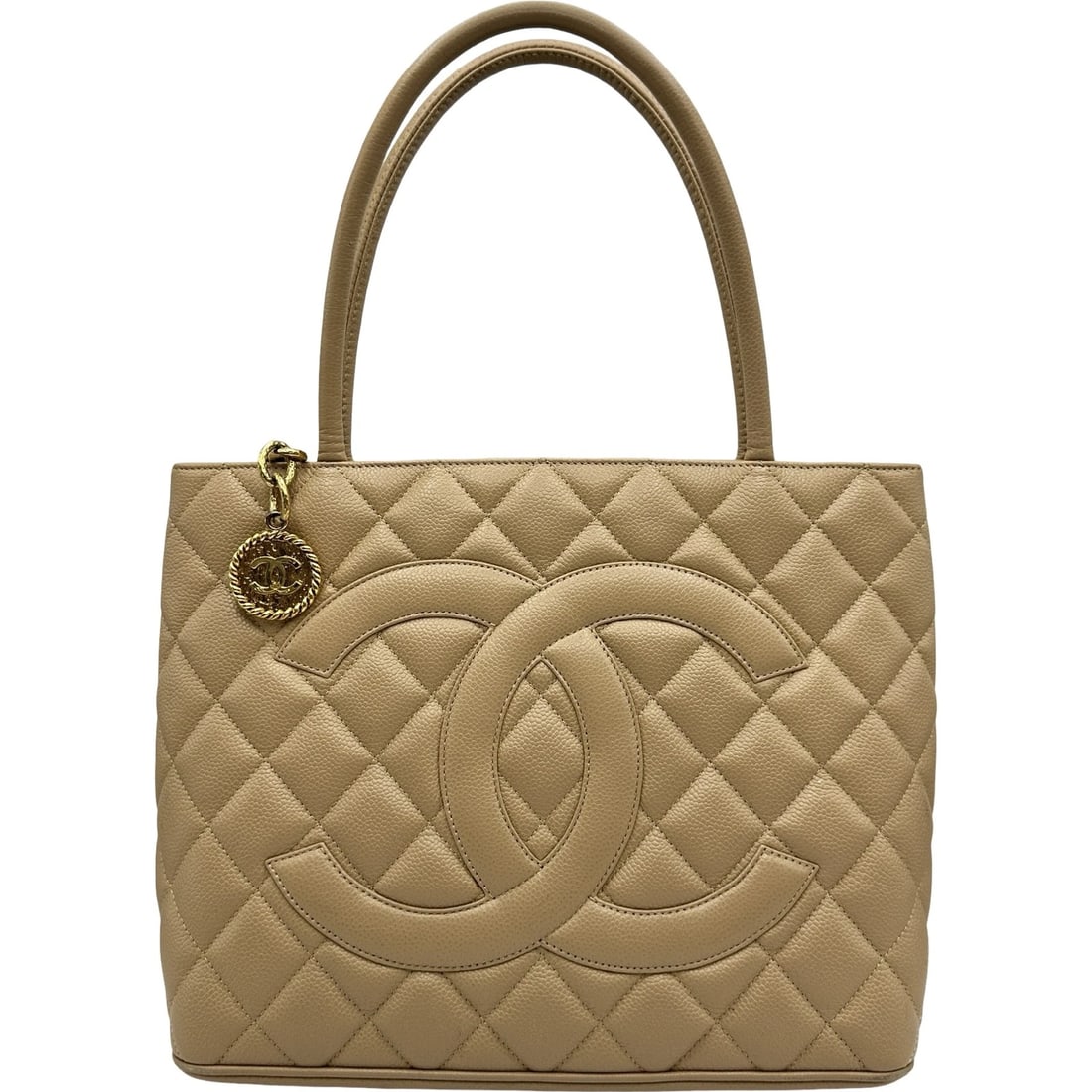 CHANEL STANDARD TOTE BAG: CHANEL Standard Tote Bag Brand: CHANEL Type/Style: Tote Bag Material: caviar Color: Beige Gold Hardware Size: W11.6 x H9.8x D5.5inch Accessories: None Accessories Notice: When purchasing p