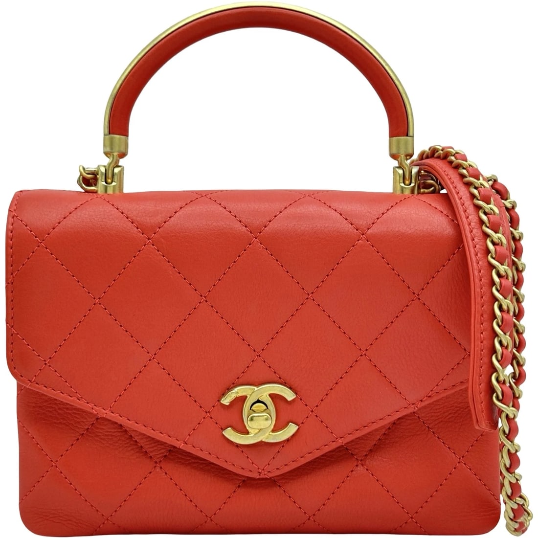 CHANEL MATRASSE 2WAY HANDBAG SHOULDER BAG: CHANEL Matrasse 2way handbag Shoulder Bag Brand: CHANEL Type/Style: Shoulder Bag Material: lambskin Color: Coral Pink Gold Hardware Size: W7.9 x H5.9x D2.8inch Accessories: None Accessories Notice: