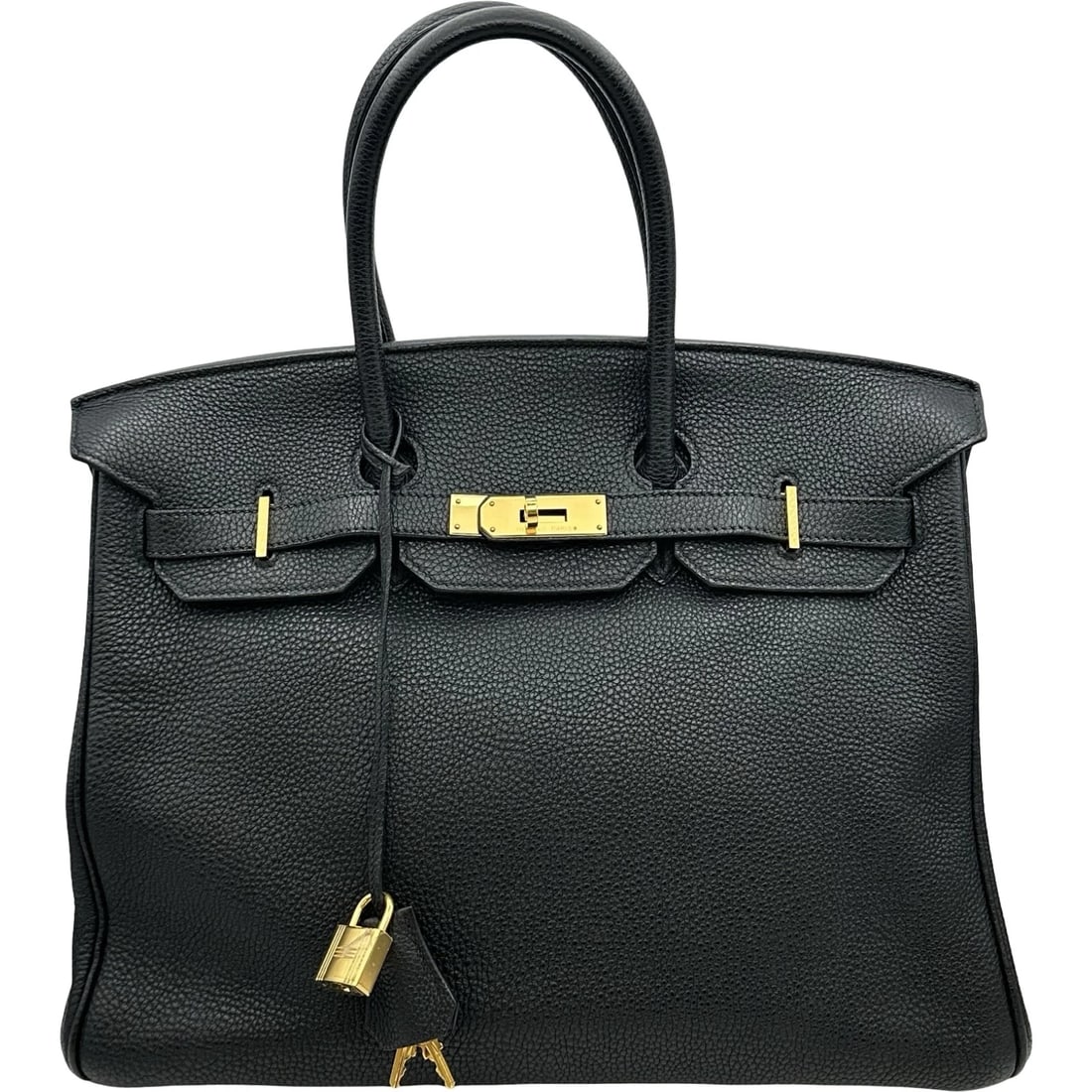 HERMES BIRKIN 35 HANDBAG: HERMES Birkin 35 Handbag Brand: HERMES Type/Style: Handbag Material: Togo Color: Black Gold Hardware Size: W13.4 x H10.8x D6.9inch Accessories: None Accessories Notice: When purchasing pre-owned
