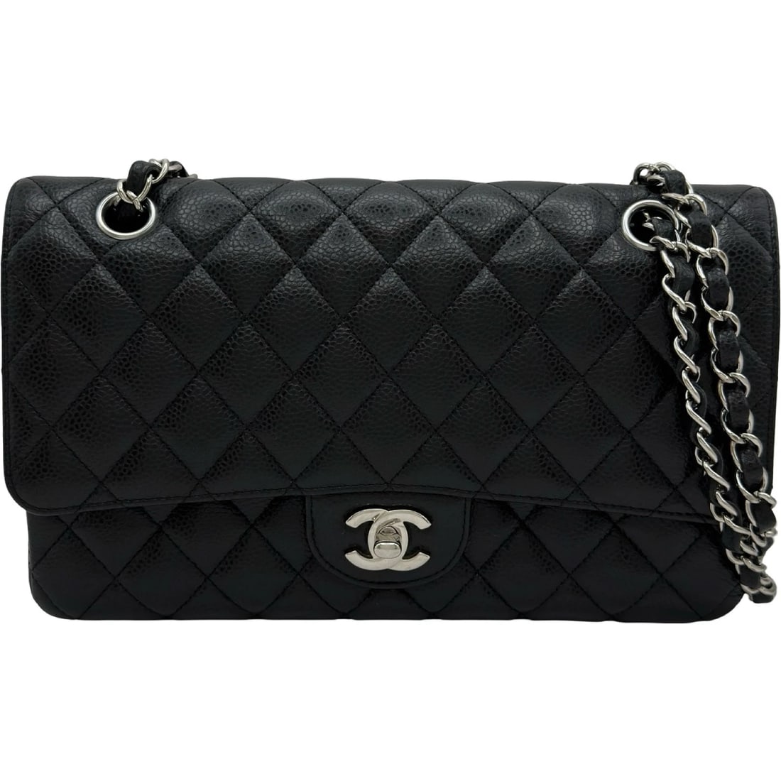CHANEL MATRASSE 25 2SHOULDER BAG: CHANEL Matrasse 25 2Shoulder Bag Brand: CHANEL Type/Style: Shoulder Bag Material: Caviar skin Color: Black SilverHardware Size: W9.8 x H5.9x D2.6inch Accessories: None Accessories Notice: When
