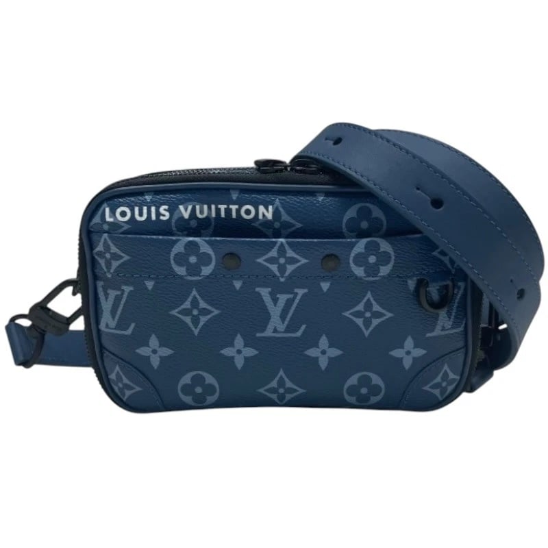 LOUIS VUITTON NANO ALPHA WEARABLE WALLET: LOUIS VUITTON Nano Alpha Wearable Wallet Brand: LOUIS VUITTON Type/Style: Shoulder Bag Material: Monogram canvas Color: blue Size: W7.5 x H4.7x D2.4inch Accessories: None Accessories Notice: When
