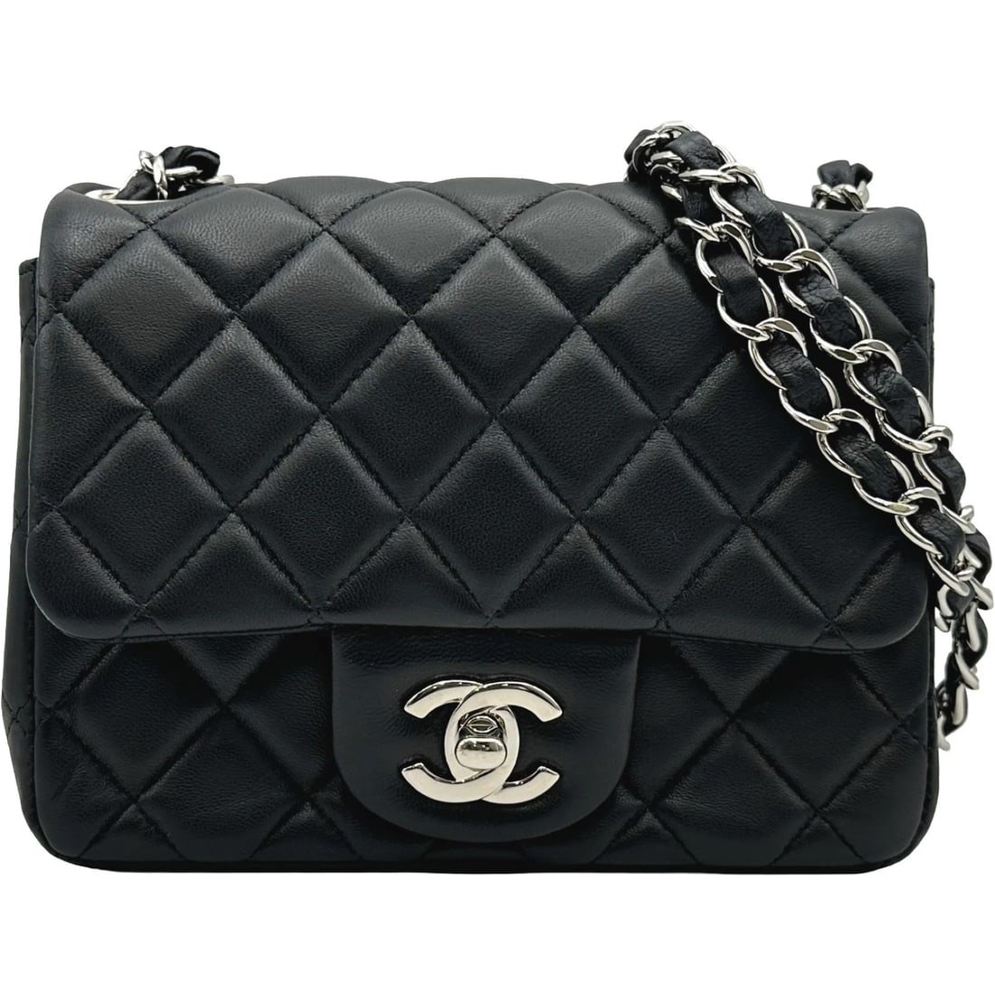 CHANEL MINIMATRASSE SHOULDER BAG: CHANEL Minimatrasse Shoulder Bag Brand: CHANEL Type/Style: Shoulder Bag Material: lambskin Color: Black SilverHardware Size: W6.7 x H5.1x D2.8inch Accessories: None Accessories Notice: When