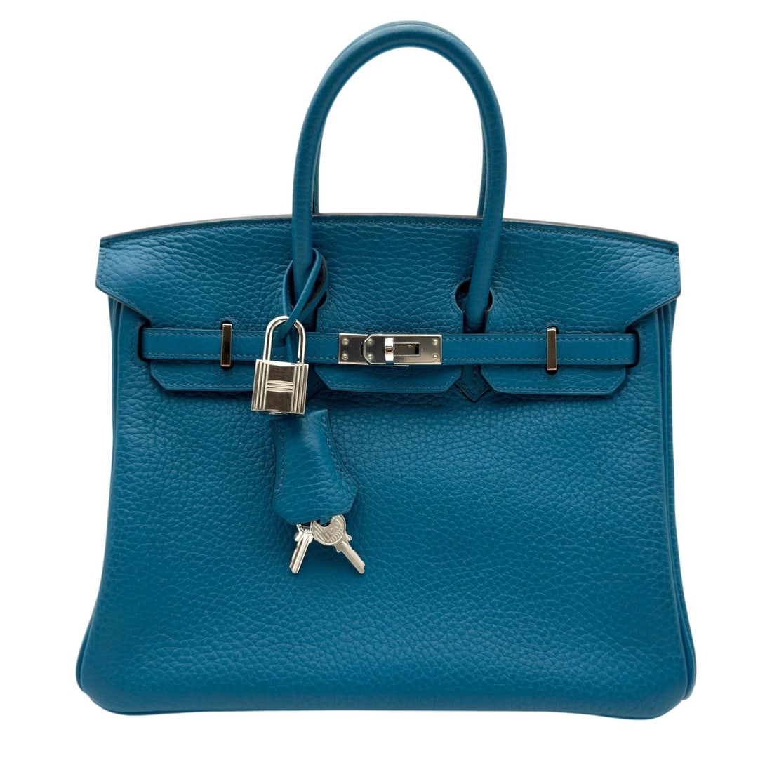 HERMES BIRKIN 25 HANDBAG: HERMES Birkin 25 Handbag Brand: HERMES Type/Style: Handbag Material: Togo Color: Blue Izmir SilverHardware Size: W9.8 x H7.9x D5.1inch Accessories: None Accessories Notice: When purchasing pre-owned