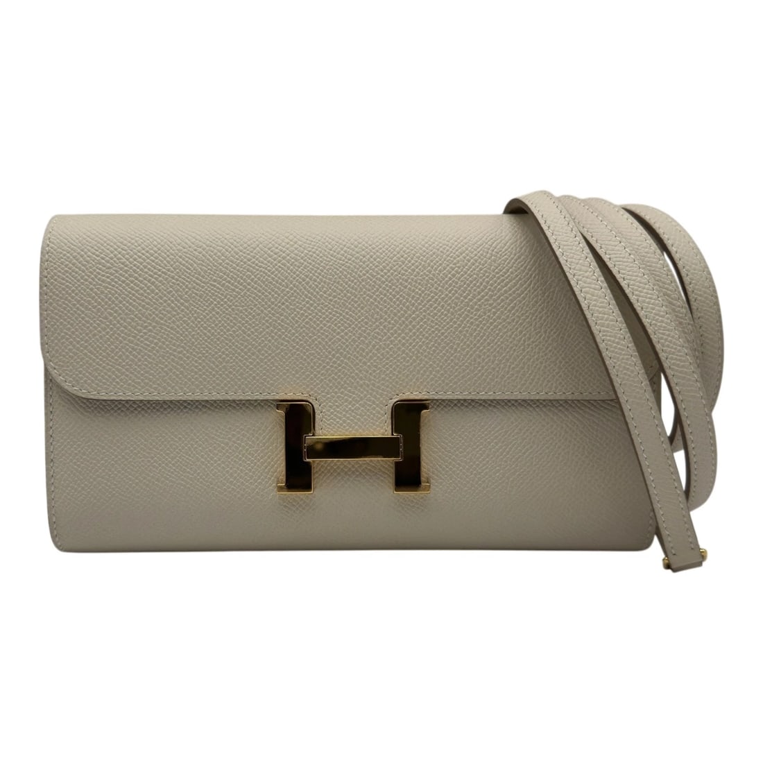 HERMES CONSTANCE TO GO ? SHOULDER BAG: HERMES constance to go ? Shoulder Bag Brand: HERMES Type/Style: Shoulder Bag Material: Epsom Color: Kure Gold Hardware Size: W8.1 x H4.7x D1.2inch Accessories: None Accessories Notice: When