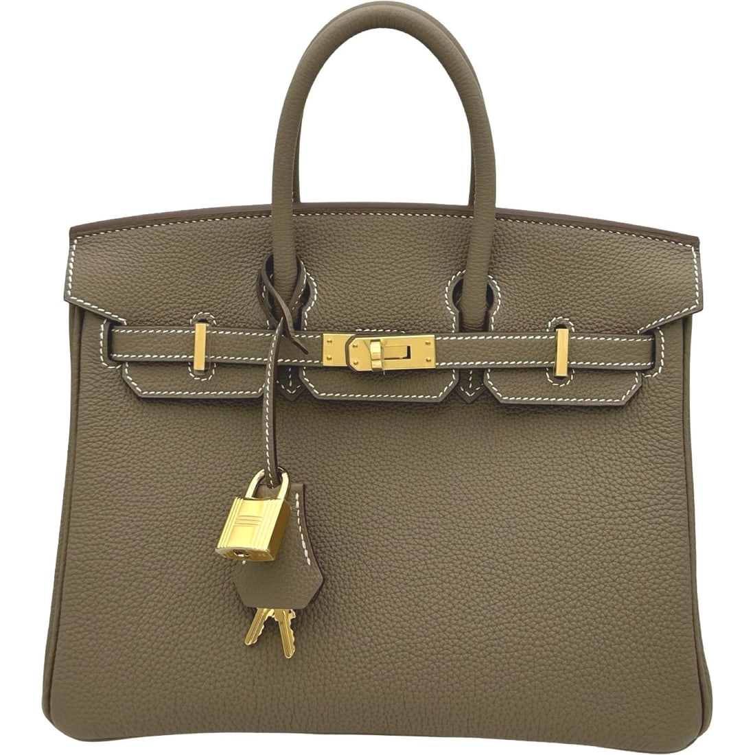 HERMES BIRKIN 25 HANDBAG: HERMES Birkin 25 Handbag Brand: HERMES Type/Style: Handbag Material: Togo Color: Etup Gold Hardware Size: W9.6 x H7.9x D5.1inch Accessories: None Accessories Notice: When purchasing pre-owned goods,
