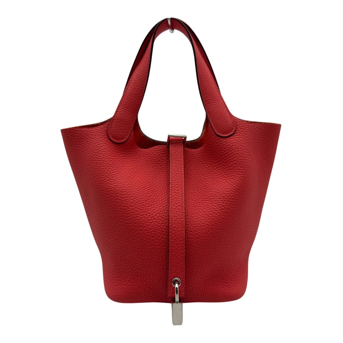 HERMES PICOTAN LOCK PM HANDBAG: HERMES Picotan Lock PM Handbag Brand: HERMES Type/Style: Handbag Material: Taurillon Clemence Color: Rose Texas SilverHardware Size: W5.1 x H7.5x D7.1inch Accessories: None Accessories Notice: When