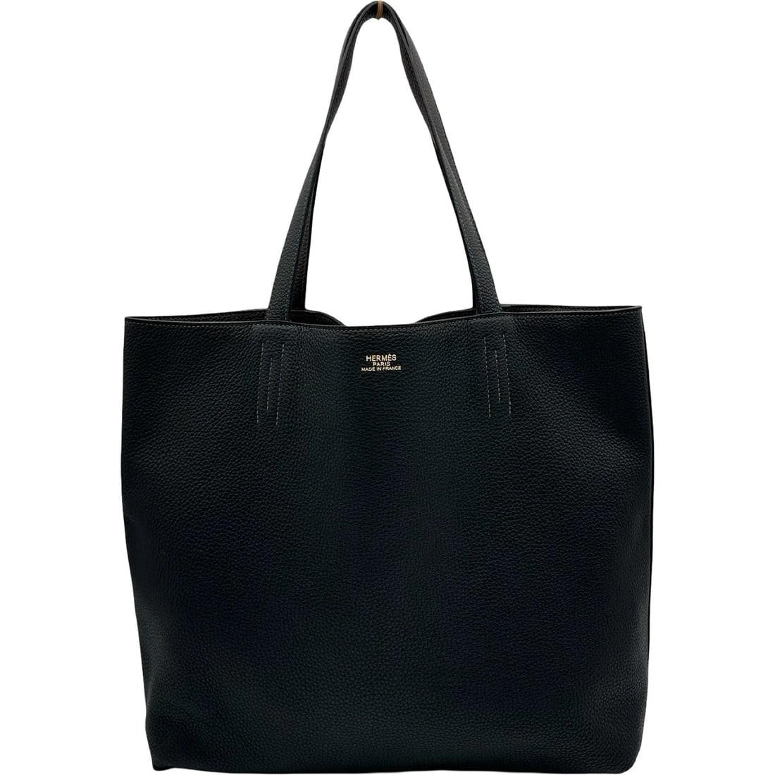 HERMES DOBLE SENSE 45 TOTE BAG: HERMES Doble Sense 45 Tote Bag Brand: HERMES Type/Style: Tote Bag Material: Taurillon Clemence Color: black Size: W17.1 x H13.4x D4.5inch Accessories: None Accessories Notice: When purchasing