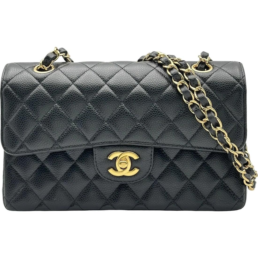 CHANEL MATRASSE 23 SHOULDER BAG: CHANEL Matrasse 23 Shoulder Bag Brand: CHANEL Type/Style: Shoulder Bag Material: Caviar skin Color: Black Gold Hardware Size: W9.1 x H5.7x D2.4inch Accessories: None Accessories Notice: When