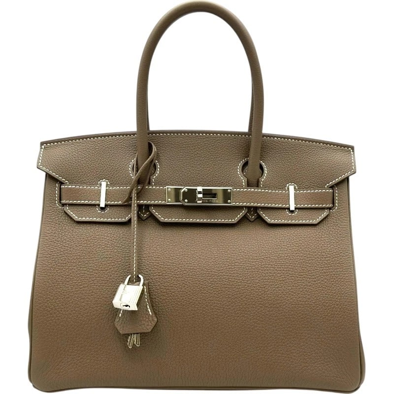 HERMES BIRKIN 30 HANDBAG: HERMES Birkin 30 Handbag Brand: HERMES Type/Style: Handbag Material: Togo Color: Etop SilverHardware Size: W11.8 x H8.7x D6.3inch Accessories: None Accessories Notice: When purchasing pre-owned