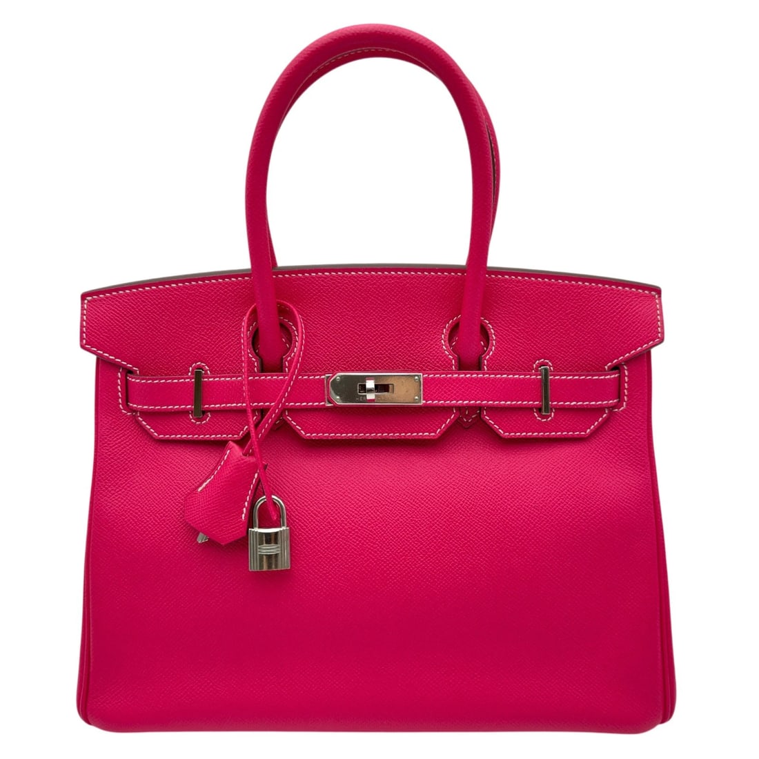 HERMES BIRKIN 30 HANDBAG: HERMES Birkin 30 Handbag Brand: HERMES Type/Style: Handbag Material: Epsom Color: SilverHardware Size: W11.8 x H9.1x D5.9inch Accessories: None Accessories Notice: When purchasing pre-owne