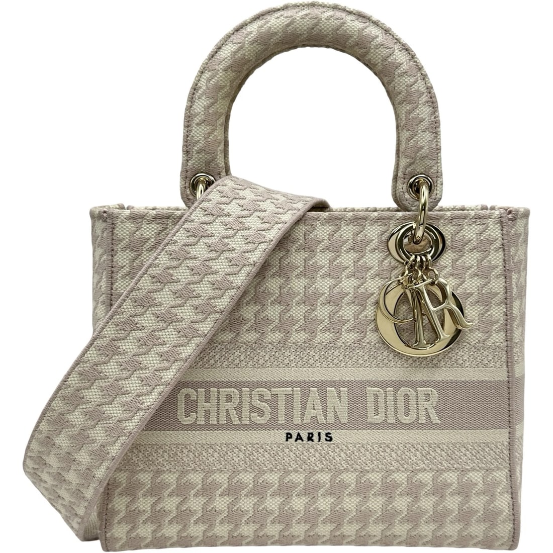 CHRISTIAN DIOR LADY DIOR SHOULDER BAG: Christian Dior Lady Dior Shoulder Bag Brand: Christian Dior Type/Style: Shoulder Bag Material: canvas Color: pink Size: W9.4 x H7.9x D4.7inch Accessories: None Accessories Notice: When purchasing