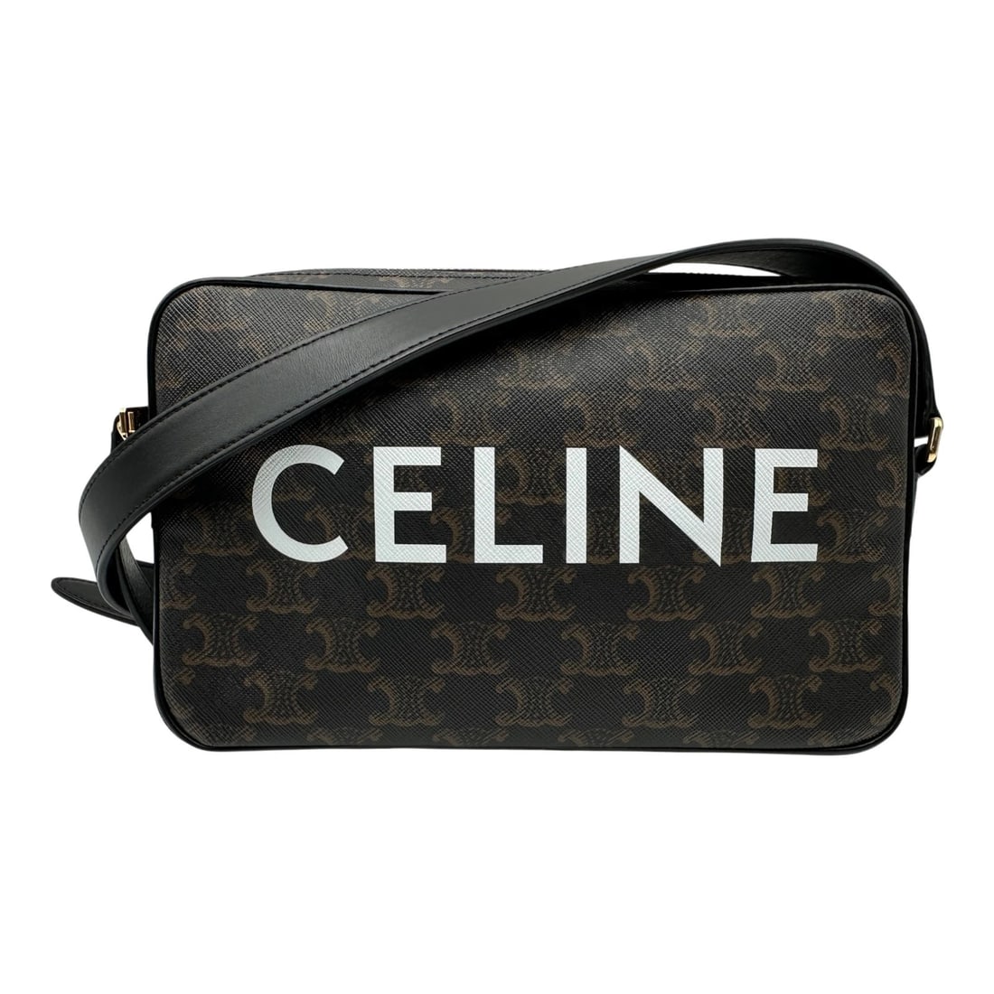 CELINE MESSENGER BAG MESSENGER BAG: CELINE messenger bag Messenger bag Brand: CELINE Type/Style: Messenger bag Material: Triomphe canvas / leather Color: black Size: W8.9 x H5.5x D1.6inch Accessories: None Accessories Notice