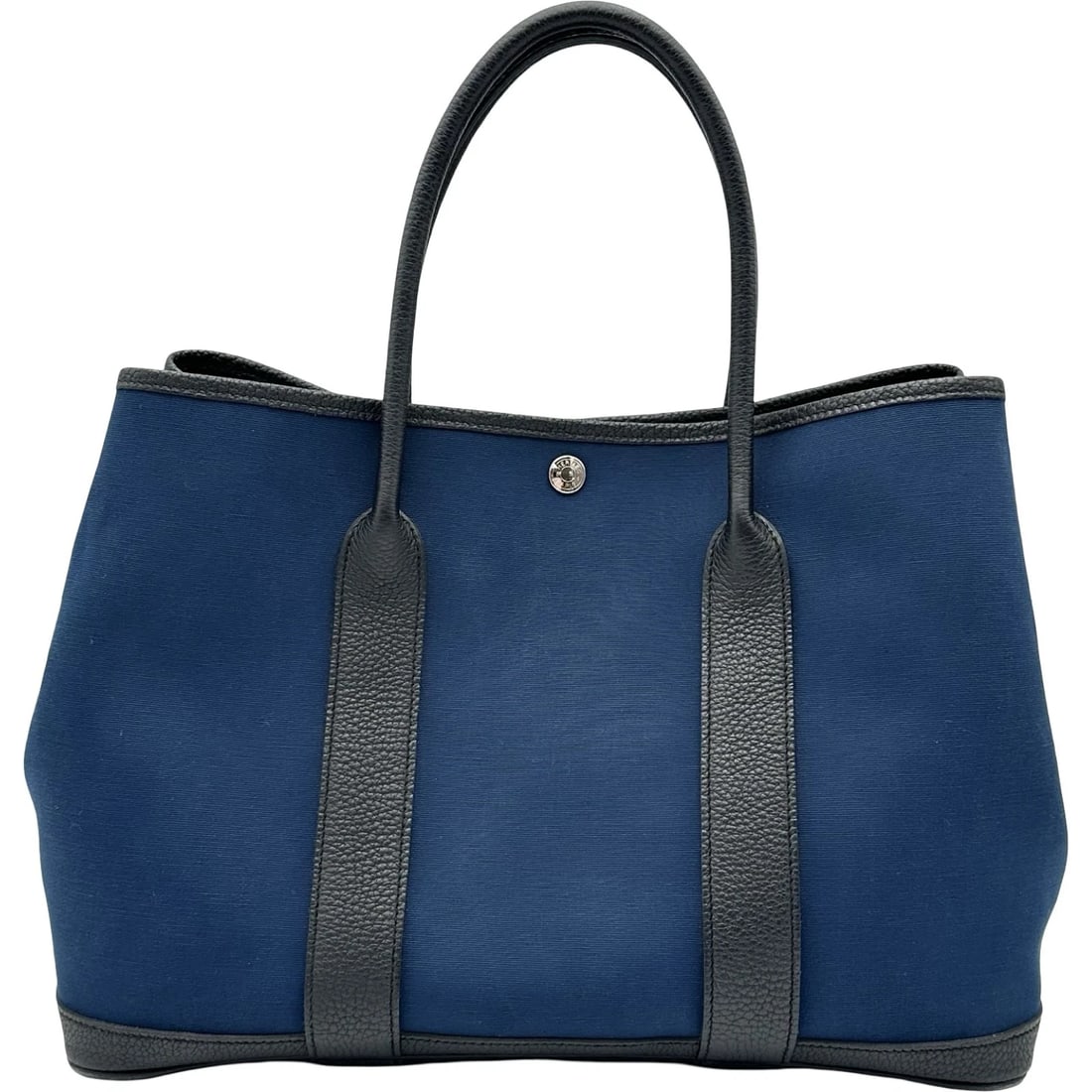 HERMES GARDEN PARTY PM TOTE BAG: HERMES Garden party PM Tote Bag Brand: HERMES Type/Style: Tote Bag Material: Towar Color: Blue Silver Hardware Size: W14.2 x H10.2x D6.7inch Accessories: None Accessories Notice: When purc