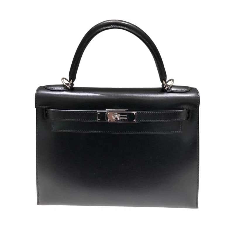 HERMES KELLY 28 OUTER SEWING HANDBAG: HERMES Kelly 28 outer sewing Handbag Brand: HERMES Type/Style: Handbag Material: Box scarf Color: BlackSVHardware Size: W11.4 x H8.7x D3.9inch Accessories: None Accessories Notice: When pu