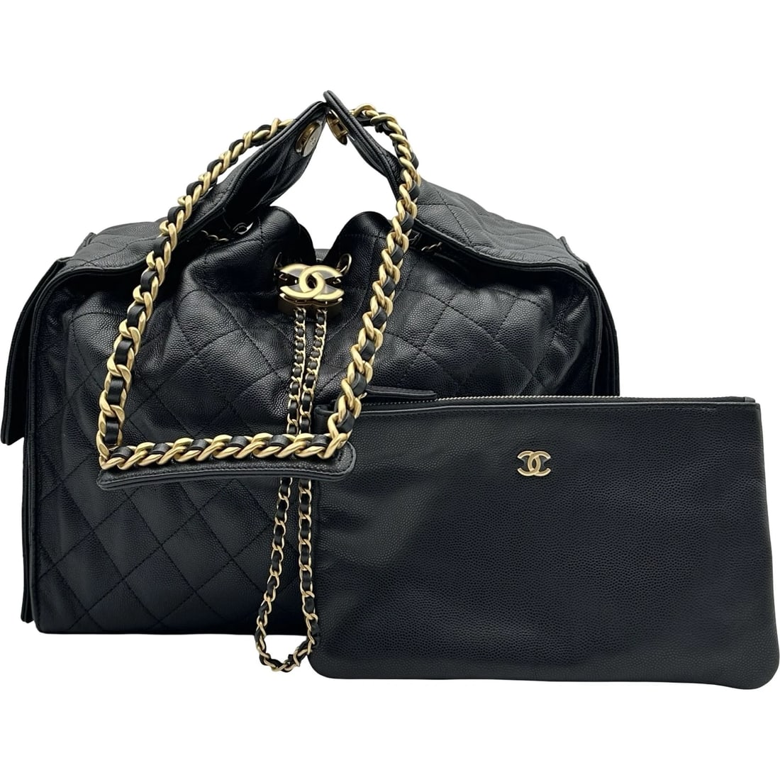 CHANEL BAG SHOULDER BAG: CHANEL Bag Shoulder Bag Brand: CHANEL Type/Style: Shoulder Bag Material: Caviar skin Color: Black Gold Hardware Size: W11.4 x H7.9x D5.5inch Accessories: None Accessories Notice: When purc