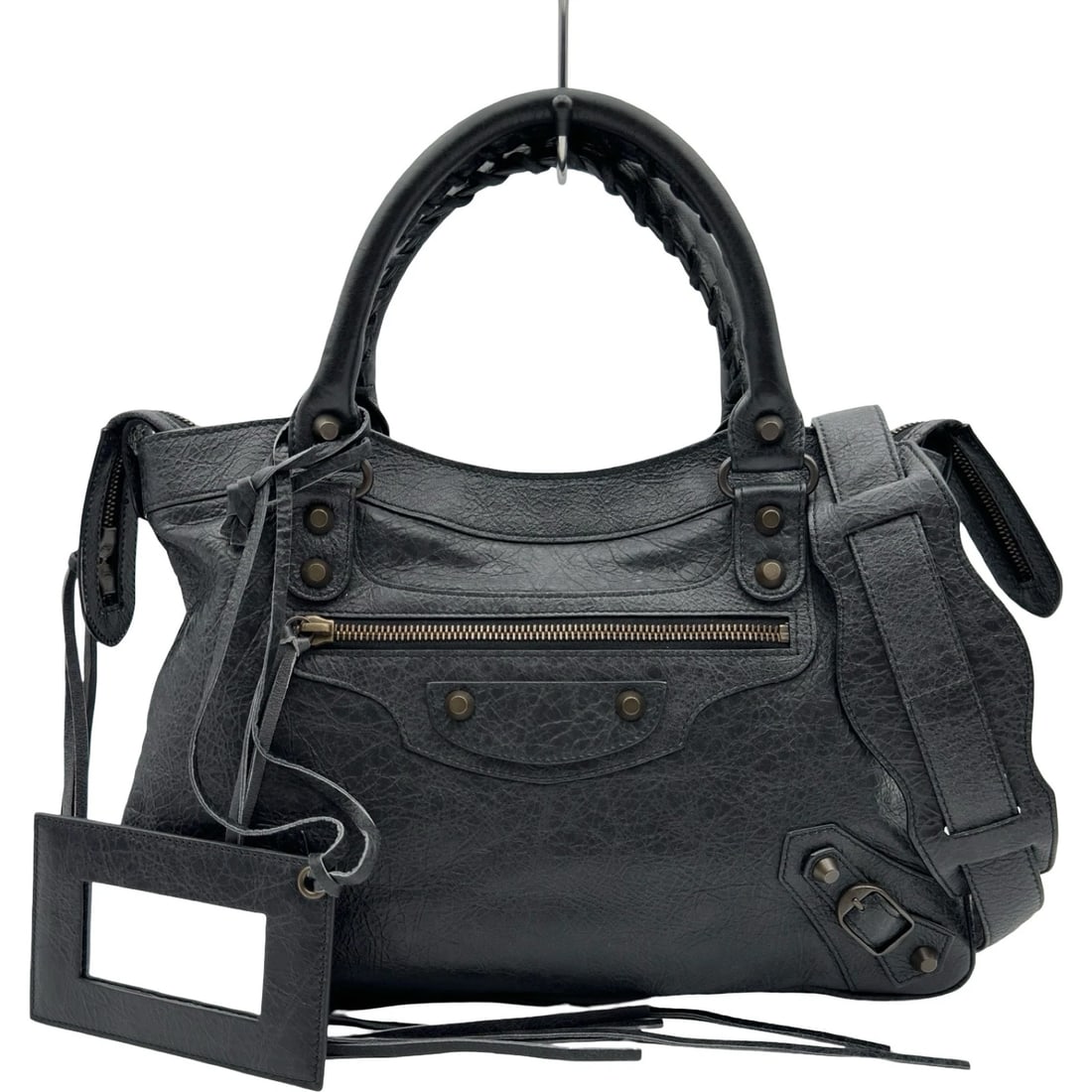 BALENCIAGA THE TOWN HANDBAG: BALENCIAGA The town Handbag Brand: BALENCIAGA Type/Style: Handbag Material: leather Color: black Size: W13.0 x H9.1x D2.6inch Accessories: None Accessories Notice: When purchasing pre-owne