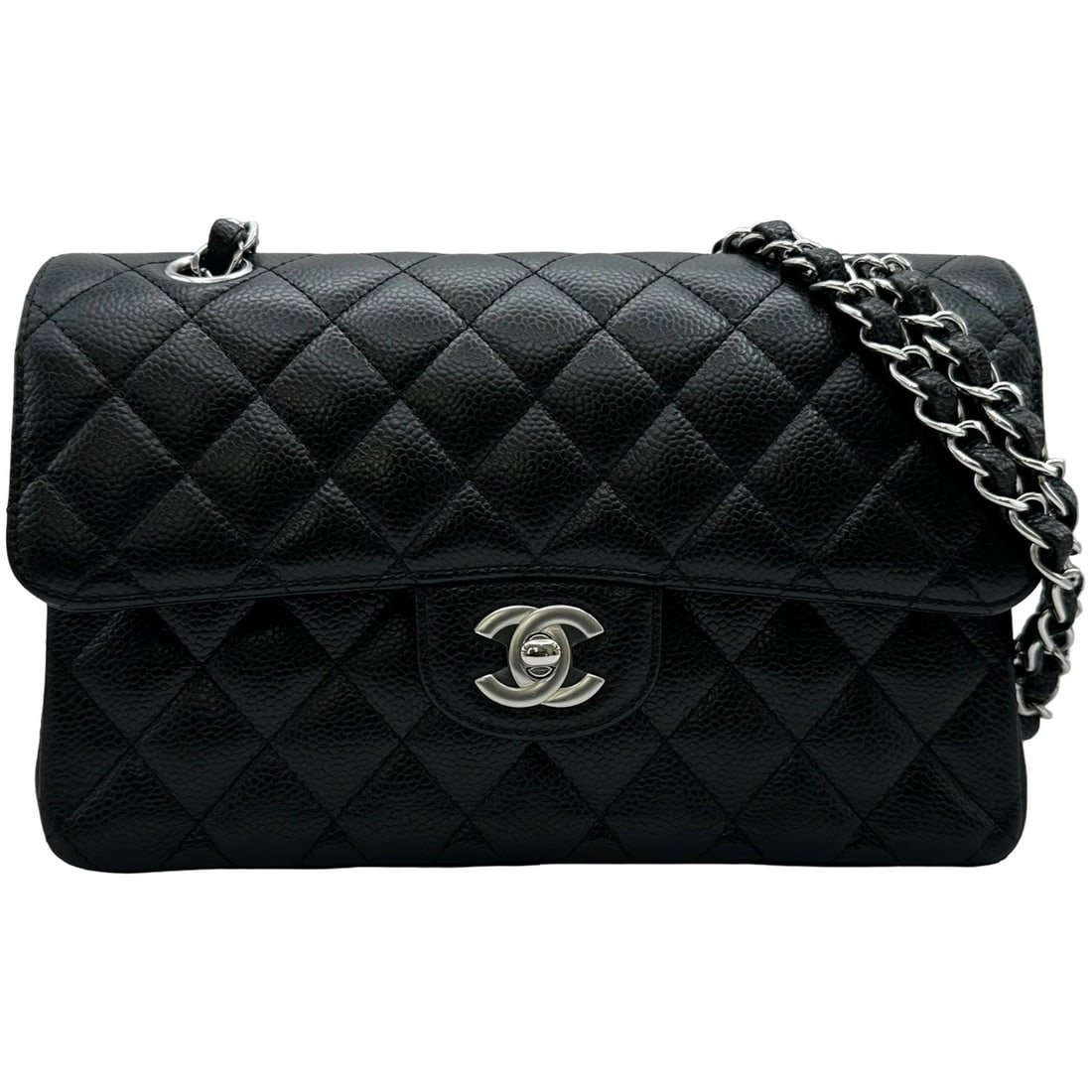 CHANEL MATRASSE 23 SHOULDER BAG: CHANEL Matrasse 23 Shoulder Bag Brand: CHANEL Type/Style: Shoulder Bag Material: Caviar skin Color: Black SilverHardware Size: W9.1 x H5.9x D2.6inch Accessories: None Accessories Notice: When