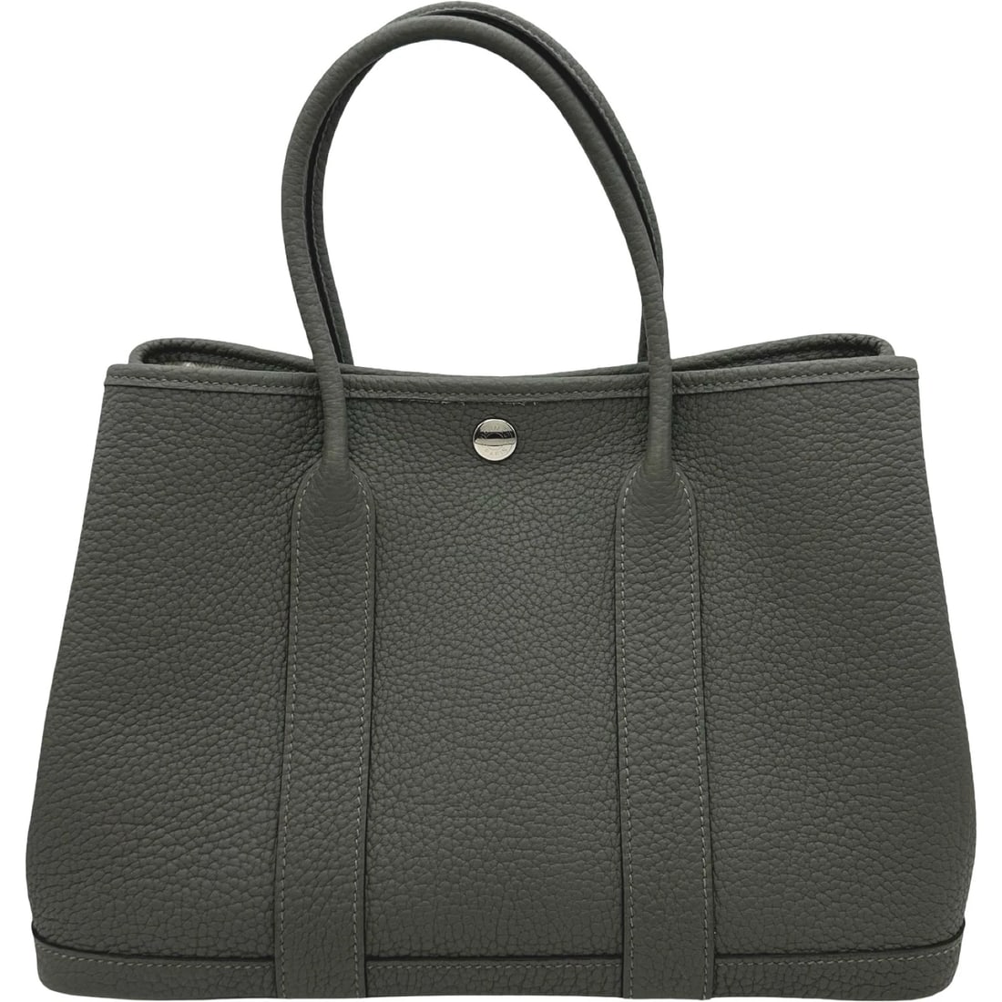 HERMES GARDEN PARTY TPM HANDBAG: HERMES Garden party TPM Handbag Brand: HERMES Type/Style: Handbag Material: Negonda Color: Grimeyer SilverHardware Size: W11.8 x H8.1x D5.1inch Accessories: None Accessories Notice: When purchasing