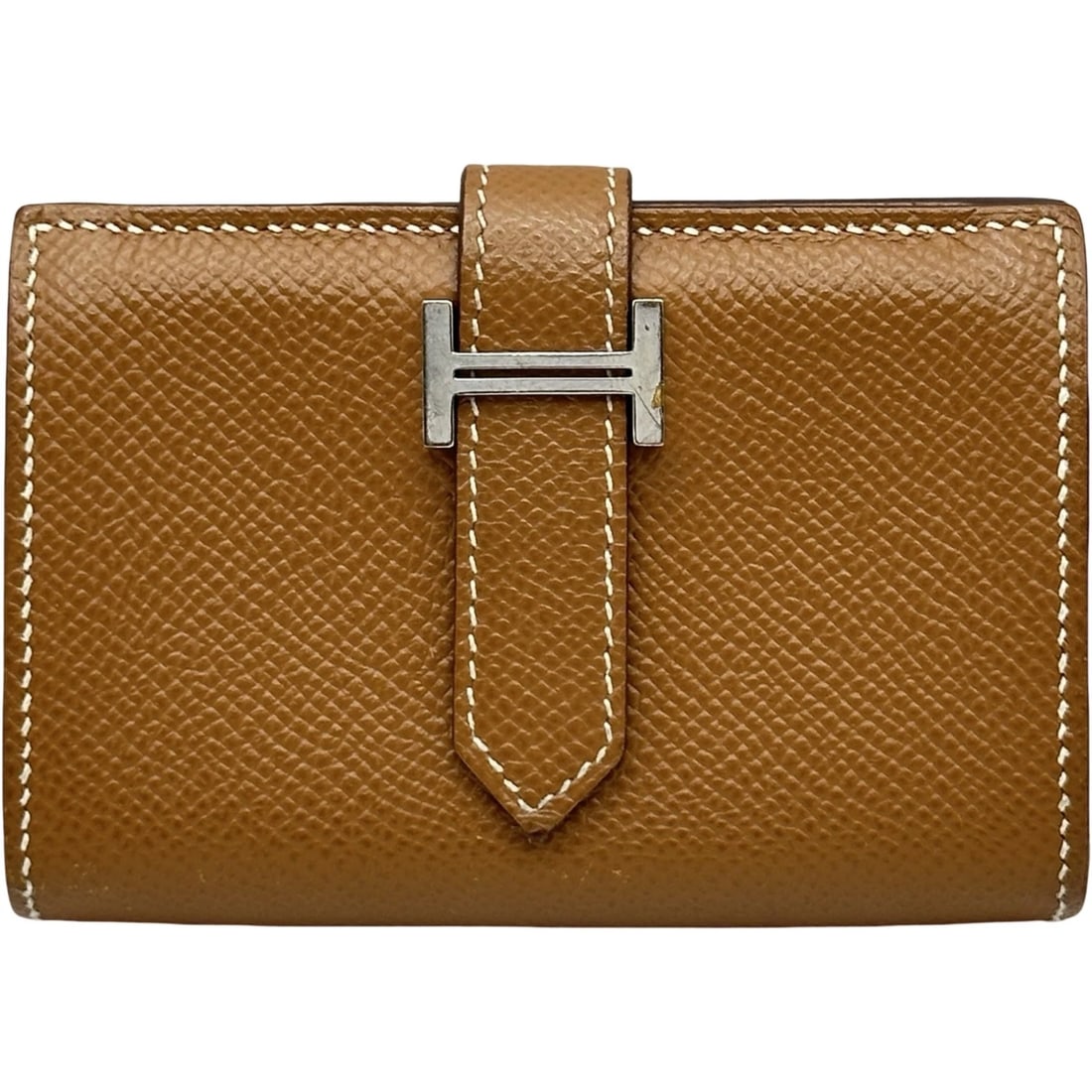 HERMES BEAN MINI WALLET: HERMES Bean mini wallet Brand: HERMES Type/Style: wallet Material: Epsom Color: SilverHardware Size: W4.1 x H2.8x D0.8inch Accessories: None Accessories Notice: When purchasing pre-owned goods,