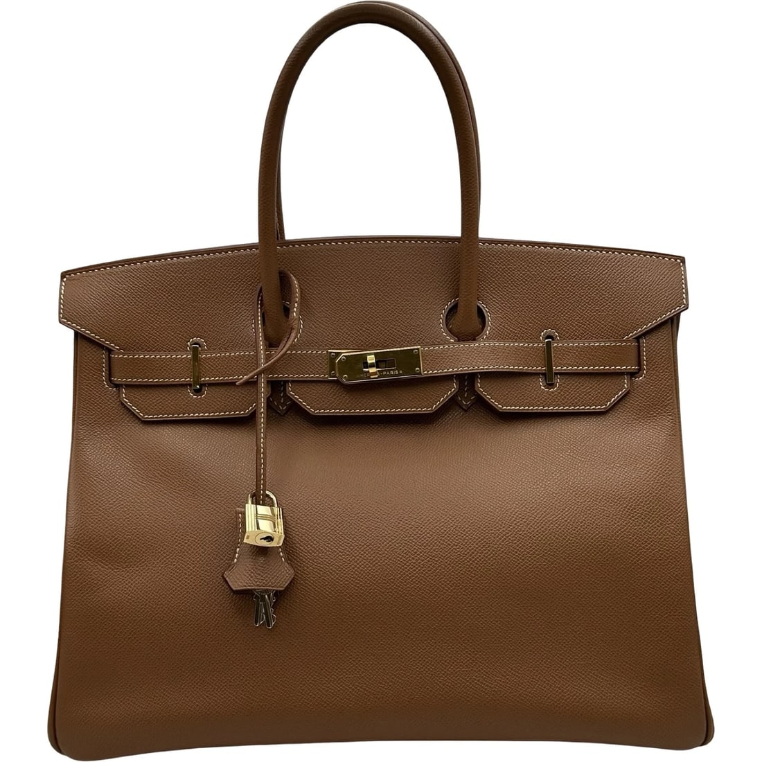 HERMES BIRKIN 35 HANDBAG: HERMES Birkin 35 Handbag Brand: HERMES Type/Style: Handbag Material: Epsom Color: Gold Gold Hardware Size: W13.8 x H9.8x D7.1inch Accessories: None Accessories Notice: When purchasing pre-owned