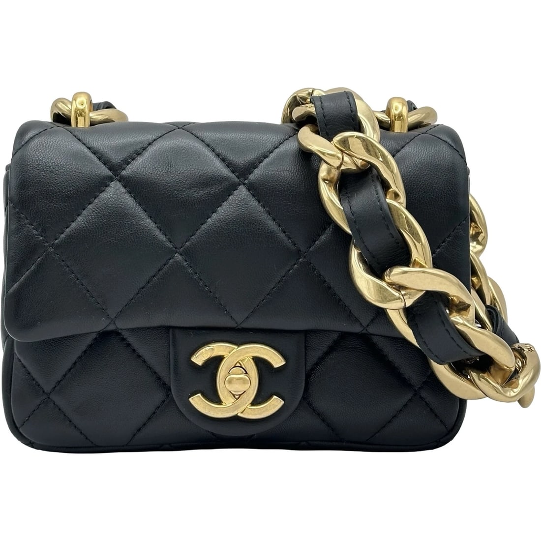 CHANEL MATELASSE SMALL FLAP BAG SHOULDER BAG: CHANEL matelasse small flap bag Shoulder Bag Brand: CHANEL Type/Style: Shoulder Bag Material: lambskin Color: Black Gold Hardware Size: W6.5 x H4.7x D1.6inch Accessories: None Accessories