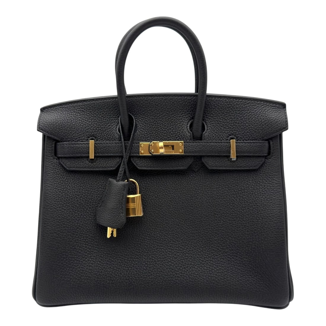 HERMES BIRKIN 25 HANDBAG: HERMES Birkin 25 Handbag Brand: HERMES Type/Style: Handbag Material: Togo Color: Black Gold Hardware Size: W9.8 x H7.9x D5.3inch Accessories: None Accessories Notice: When purchasing pre-o