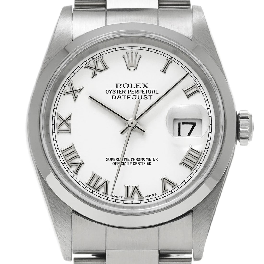ROLEX DATEJUST WHITE WATCH - 4