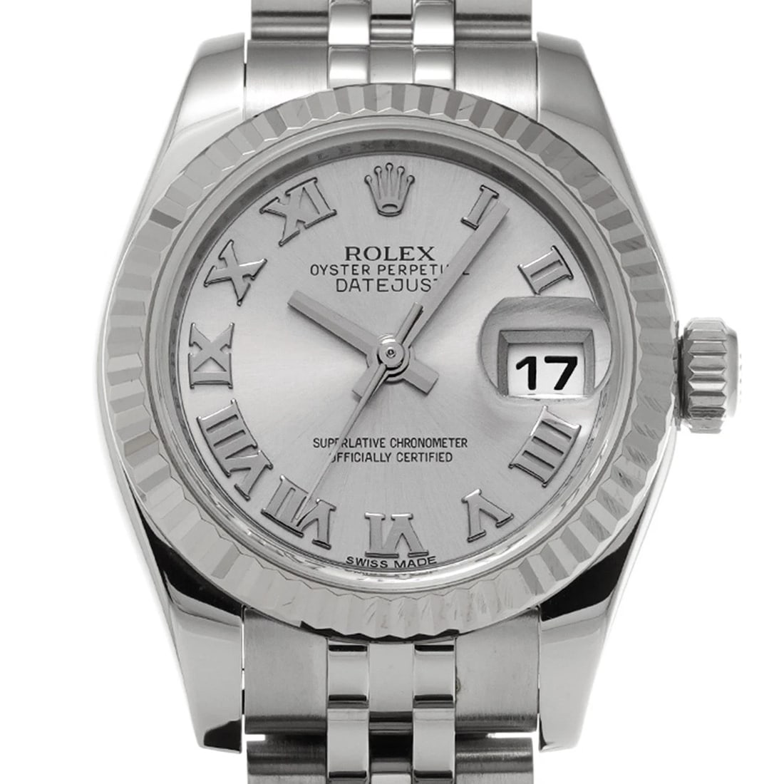 ROLEX DATEJUST SILVER WATCH - 4