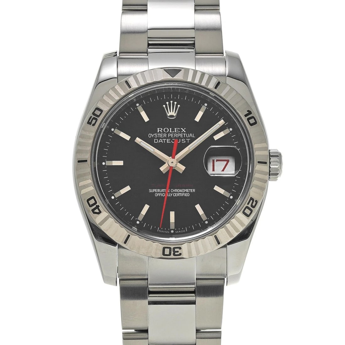 ROLEX DATEJUST 36 TURN-O-GRAPH BLACK WATCH: ROLEX Datejust 36 Turn-O-Graph black Watch Brand: ROLEX Type/Style: Wristwatch Material: Band Material Stainless steel, Case Material Stainless steel Color: Dial Color black Size: Case Size H/about