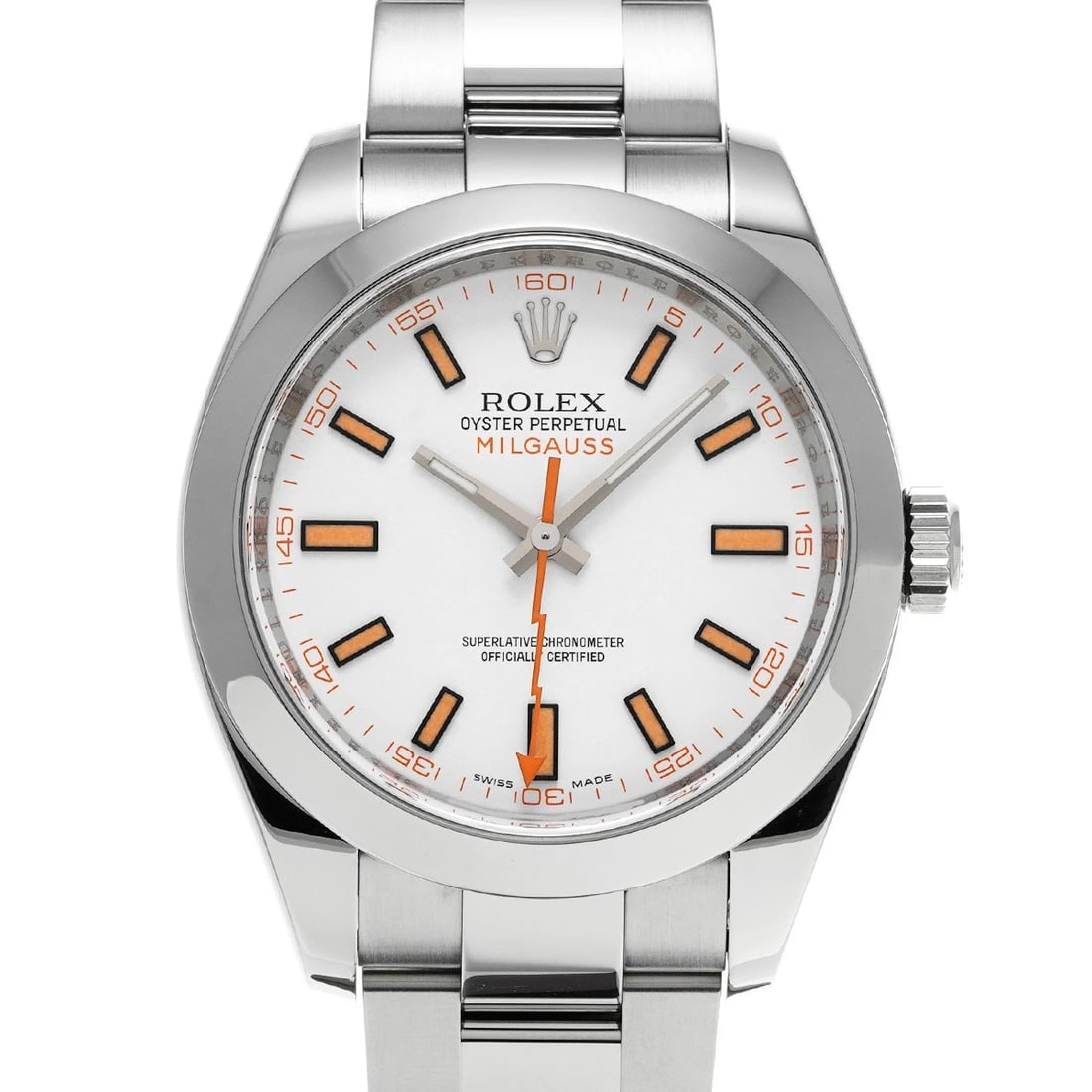 ROLEX MILGAUSS WHITE WATCH: ROLEX Milgauss white Watch Brand: ROLEX Type/Style: Wristwatch Material: Band Material Stainless steel, Case Material Stainless steel Color: Dial Color white Size: Case Size H/about 40mm W/about 40mm