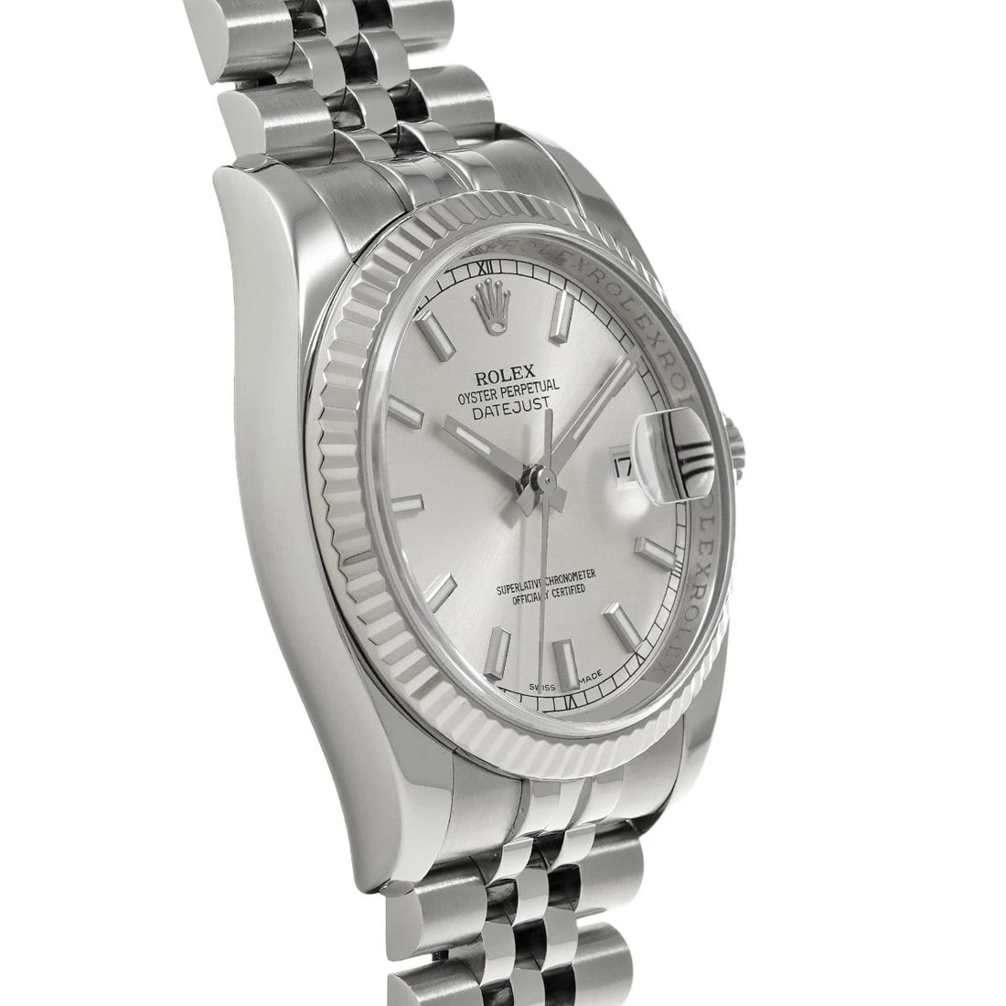 ROLEX DATEJUST SILVER WATCH - 3
