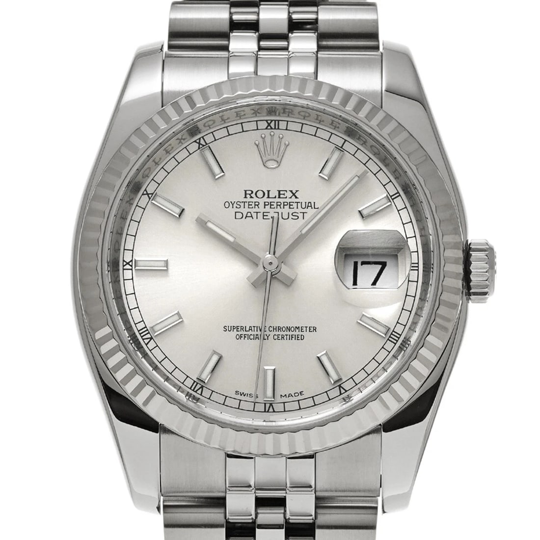 ROLEX DATEJUST SILVER WATCH - 4