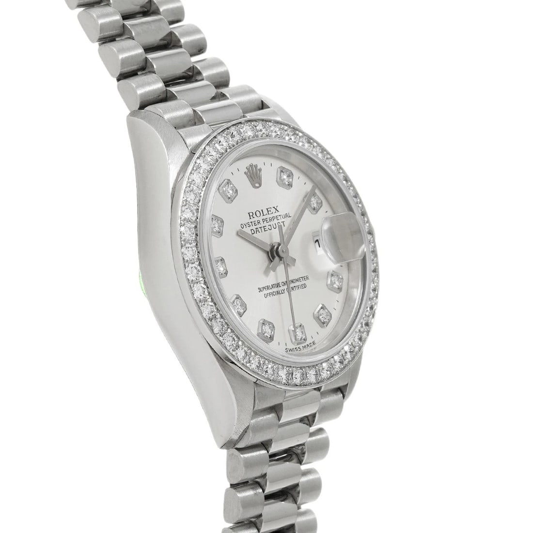 ROLEX DATEJUST SILVER/DIAMOND WATCH - 3