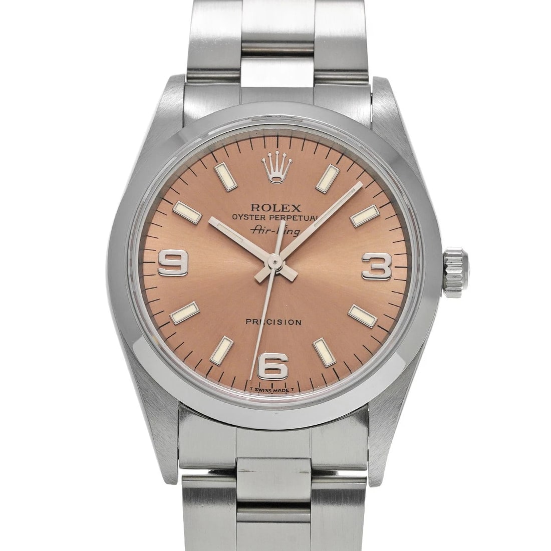 ROLEX AIR-KING PINK WATCH: ROLEX Air-King pink Watch Brand: ROLEX Type/Style: Wristwatch Material: Band Material Stainless steel, Case Material Stainless steel Color: Dial Color pink Size: Case Size H/about 34mm W/about 34mm