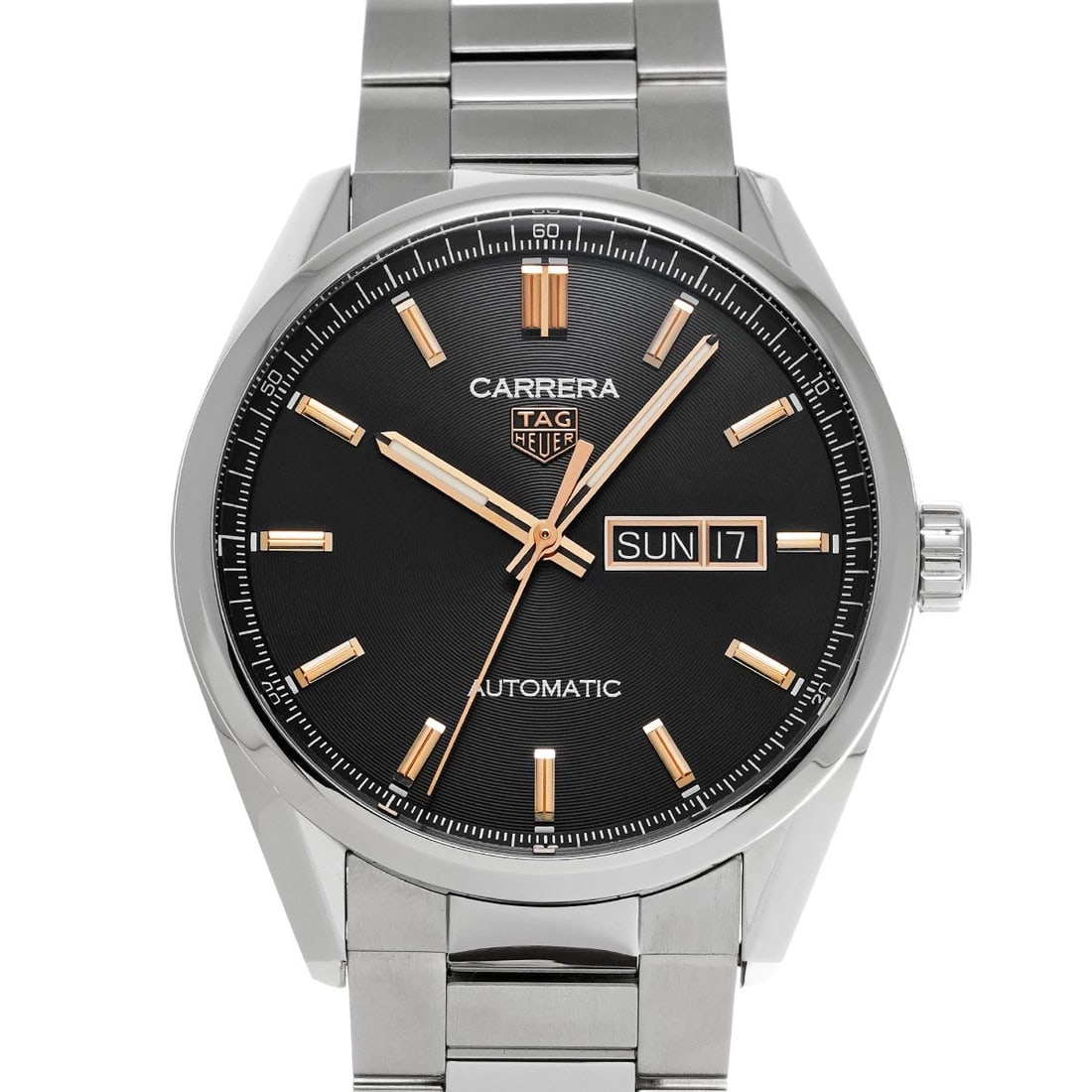 TAG HEUER CARRERA CALIBER DAY-DATE BLACK WATCH: TAG HEUER Carrera Caliber Day-Date black Watch Brand: TAG HEUER Type/Style: Wristwatch Material: Band Material Stainless steel, Case Material Stainless steel Color: Dial Color black Size: Case Size