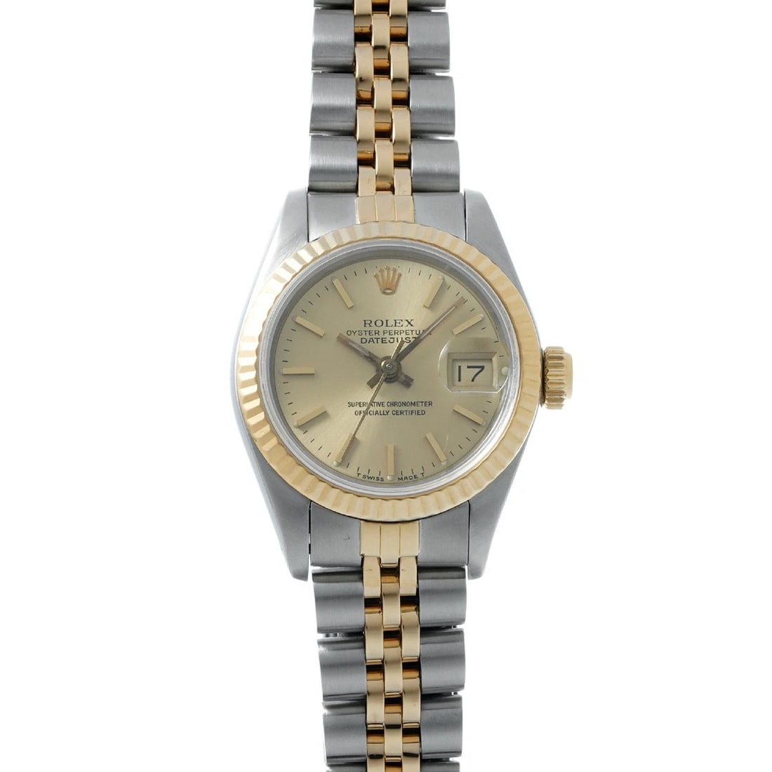 ROLEX DATEJUST CHAMPAGNE WATCH: ROLEX Datejust Champagne Watch Brand: ROLEX Type/Style: Wristwatch Material: Band Material Stainless steel/Yellow Gold, Case Material Stainless steel Color: Dial Color Champagne Size: Case Size H/abou