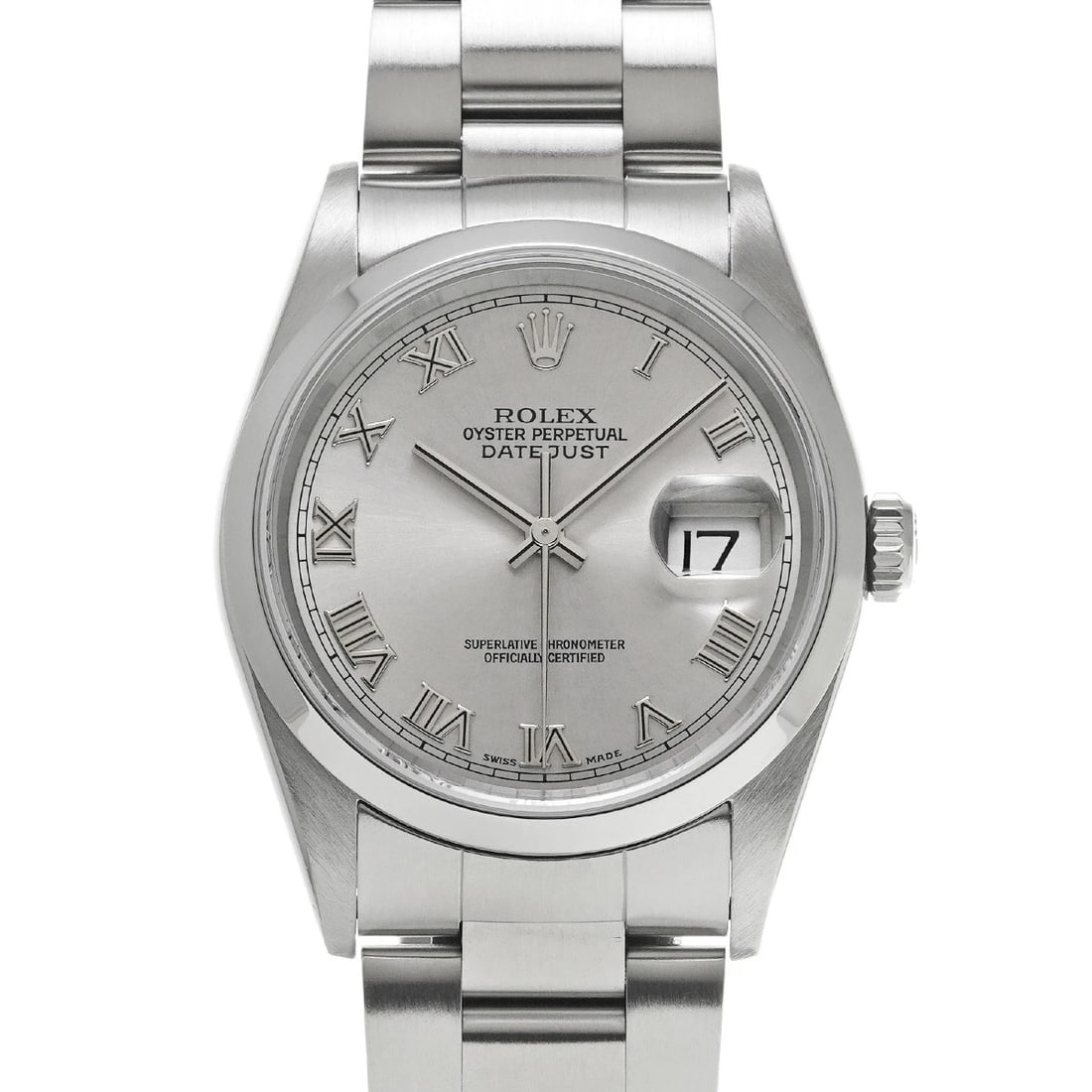 ROLEX DATEJUST SILVER WATCH: ROLEX Datejust Silver Watch Brand: ROLEX Type/Style: Wristwatch Material: Band Material Stainless steel, Case Material Stainless steel Color: Dial Color Silver Size: Case Size H/about 36mm W/about