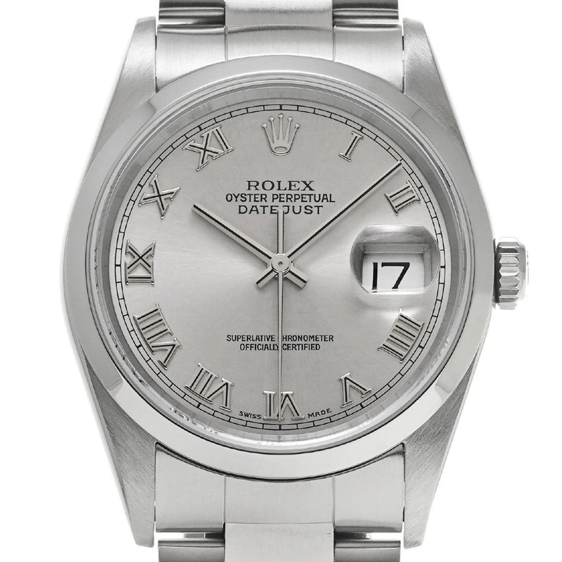ROLEX DATEJUST SILVER WATCH - 4