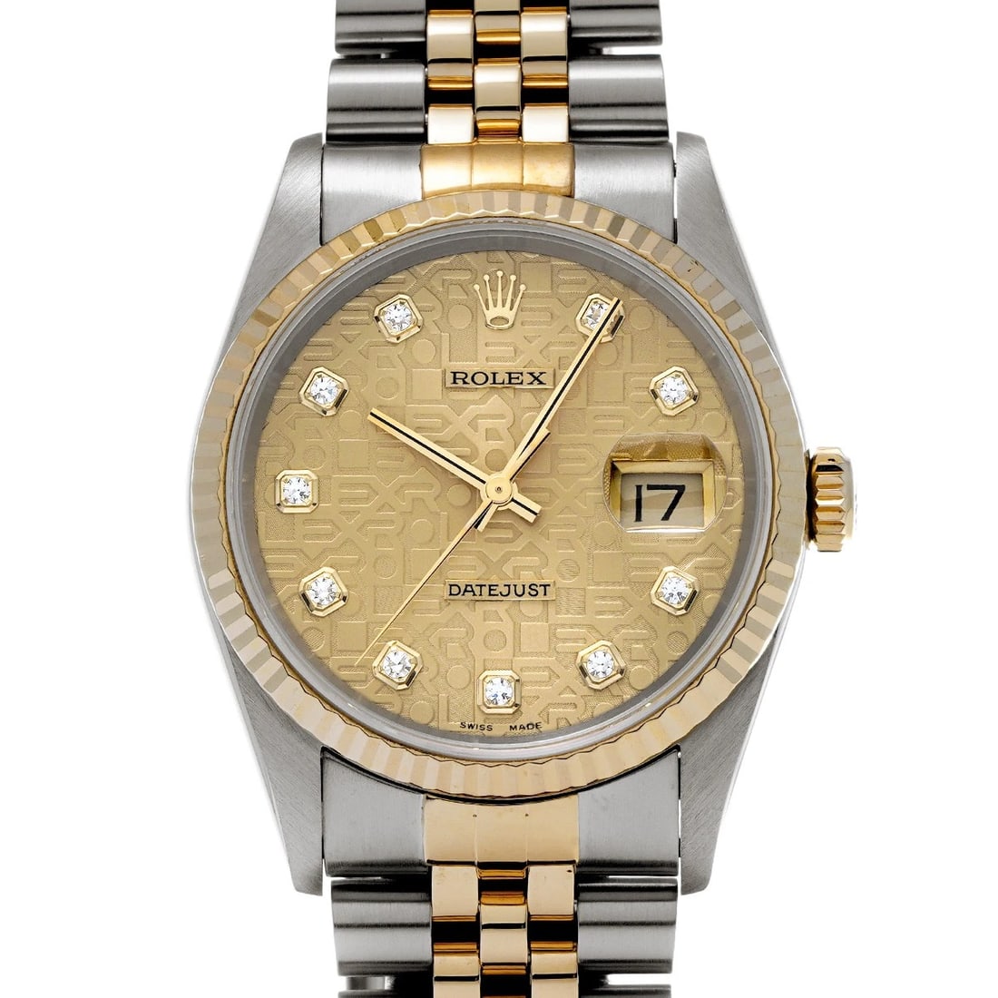 ROLEX DATEJUST CHAMPAGNE COMPUTER/DIAMOND WATCH: ROLEX Datejust Champagne computer/diamond Watch Brand: ROLEX Type/Style: Wristwatch Material: Band Material Stainless steel/Yellow Gold, Case Material Stainless steel Color: Dial Color Champagne