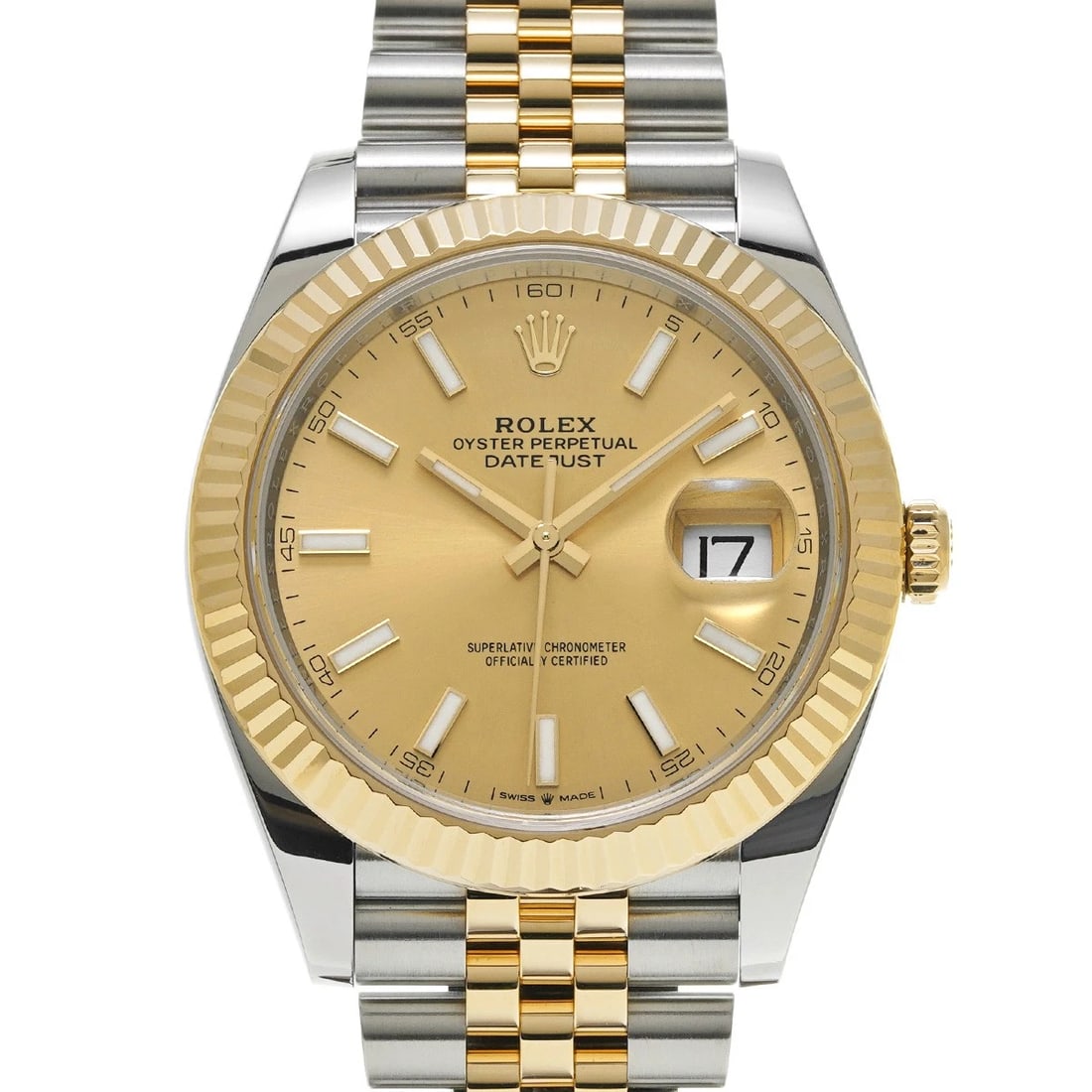 ROLEX DATEJUST 41 CHAMPAGNE WATCH: ROLEX Datejust 41 Champagne Watch Brand: ROLEX Type/Style: Wristwatch Material: Band Material Stainless steel/Yellow Gold, Case Material Stainless steel Color: Dial Color Champagne Size: Case Size H/a