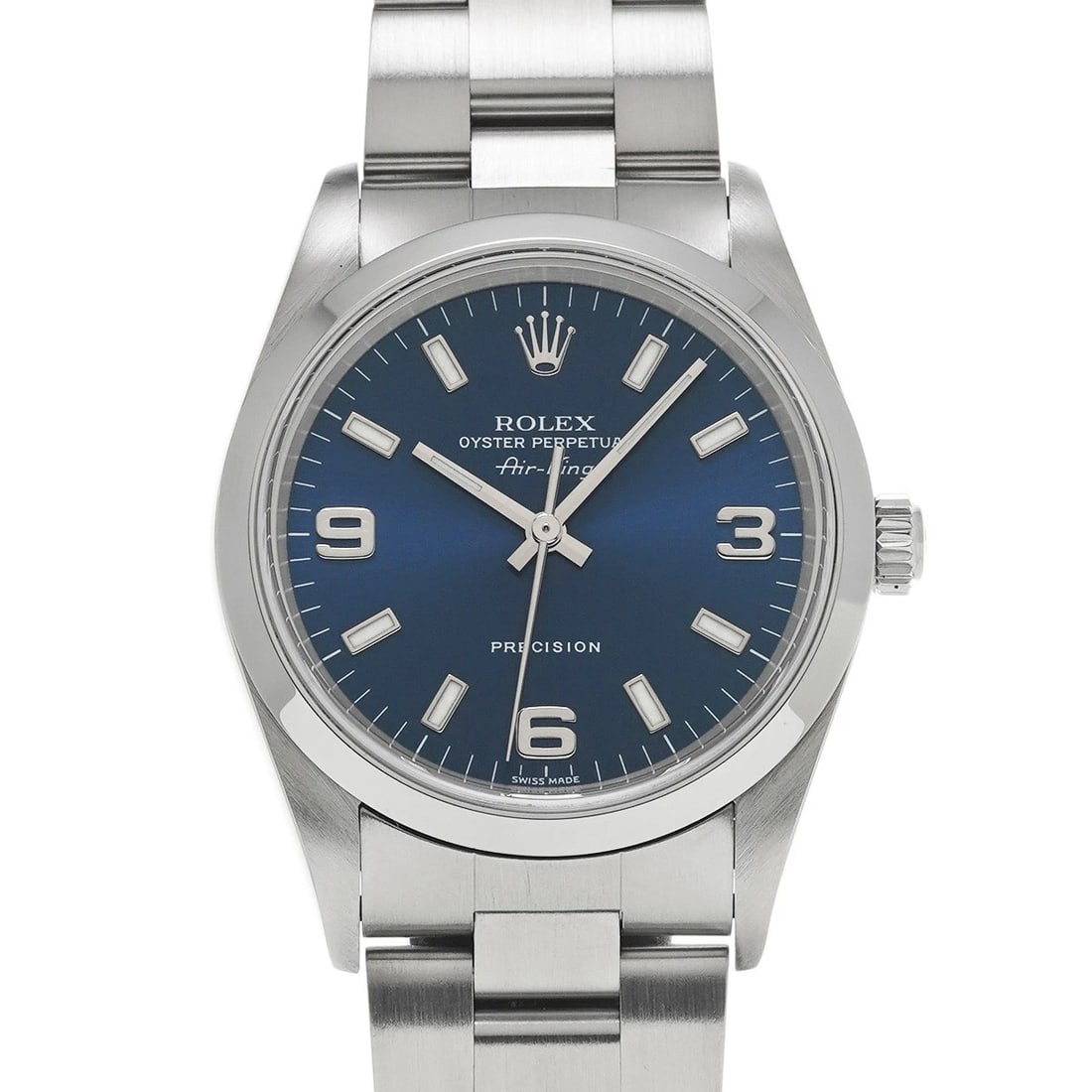 ROLEX AIR-KING BLUE WATCH: ROLEX Air-King blue Watch Brand: Rolex Type/Style: Wristwatch Material: Band Material Stainless Steel, Case Material Stainless Steel Color: Dial Color Dial Color Blue Case Color Silver Band Color