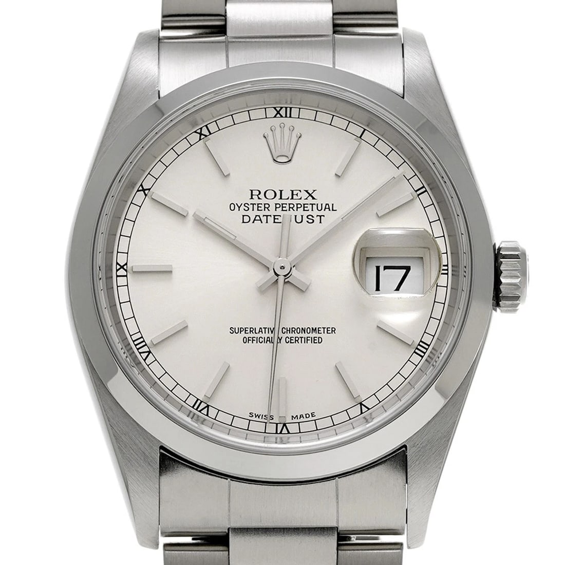 ROLEX DATEJUST SILVER WATCH - 4