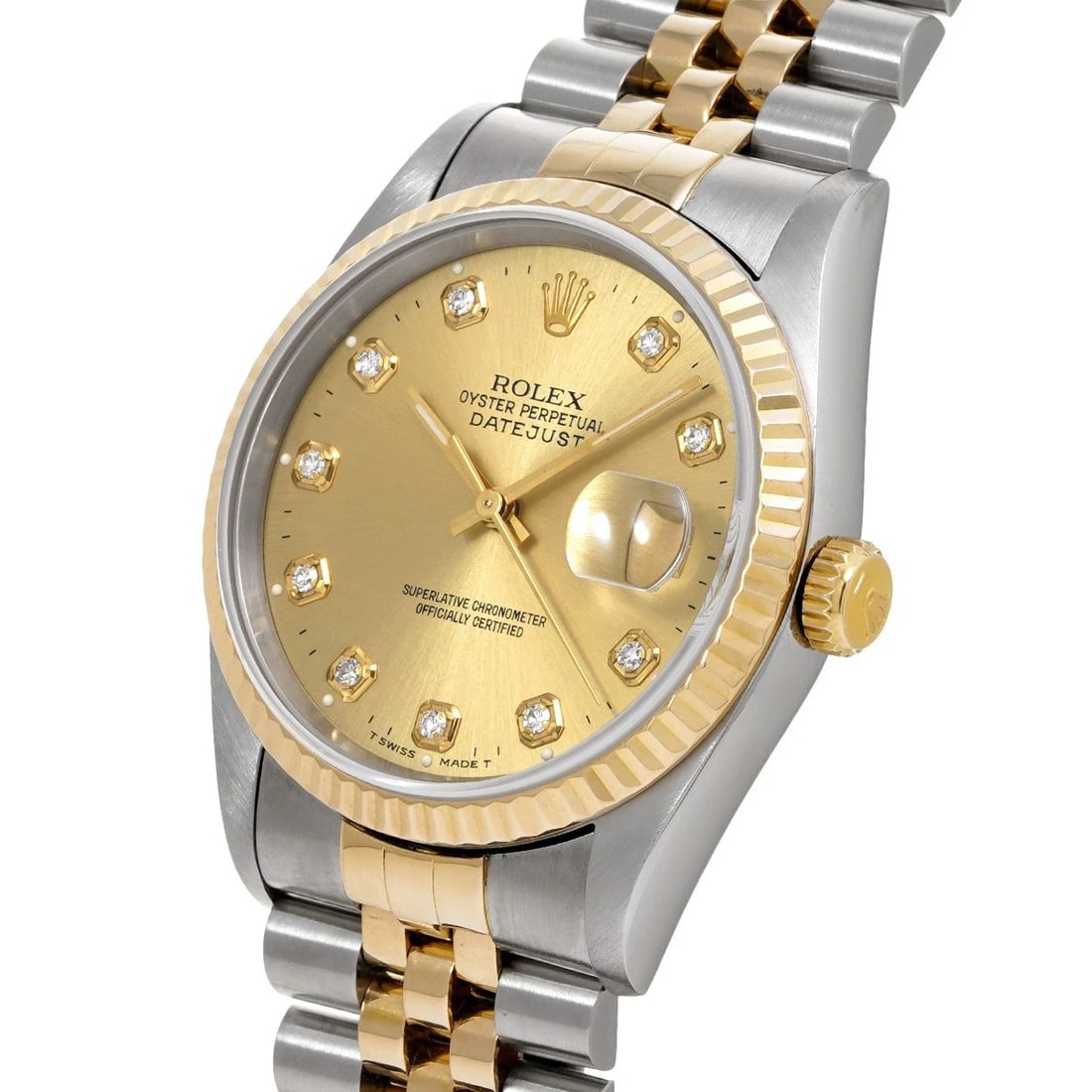 ROLEX DATEJUST CHAMPAGNE/DIAMOND WATCH - 2